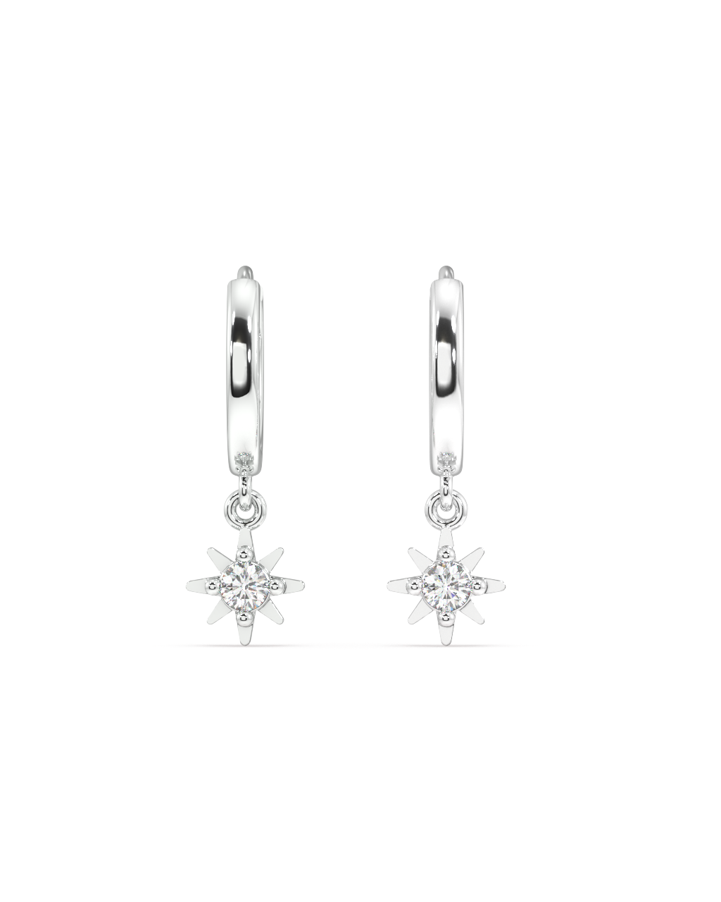 Mini Sunrays Charm Hoop Earrings