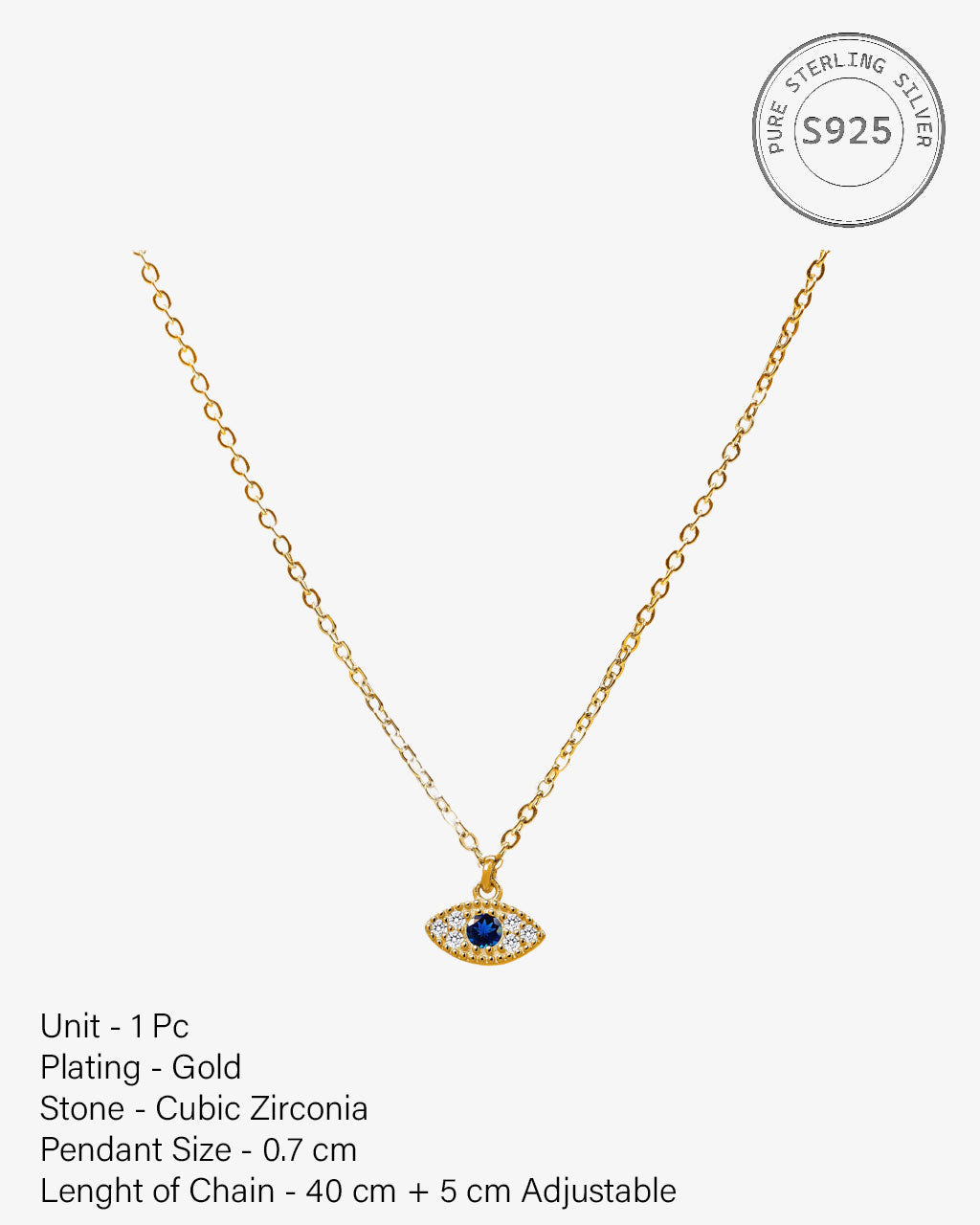 Minimal evil eye necklace