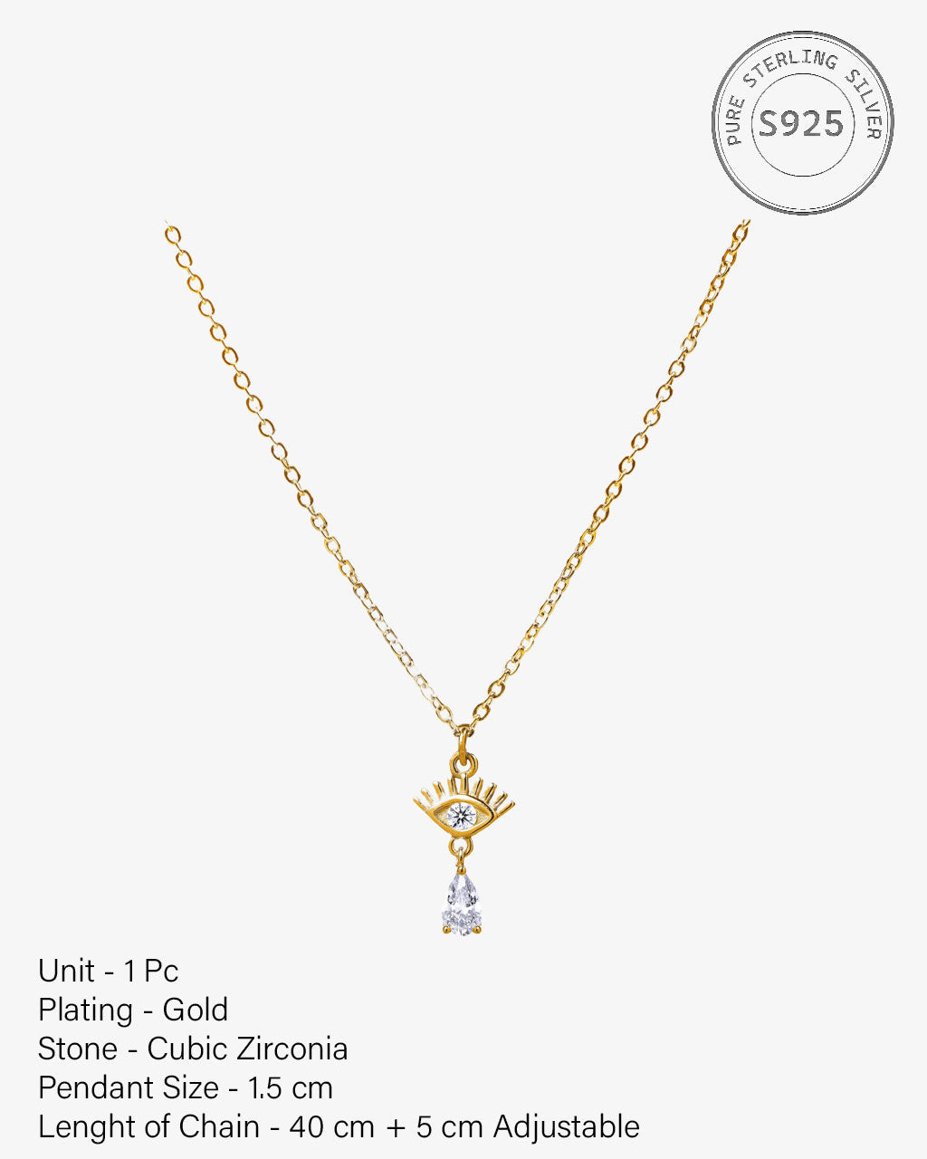 Dainty Evil Eye Charm - Necklace