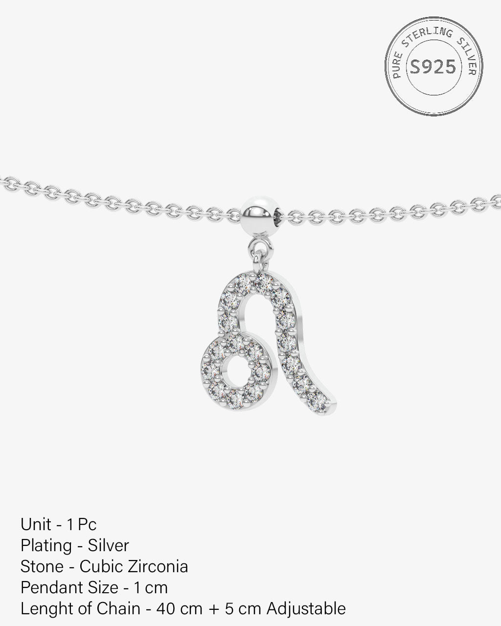 Leo Stone Pave Zodiac Necklace