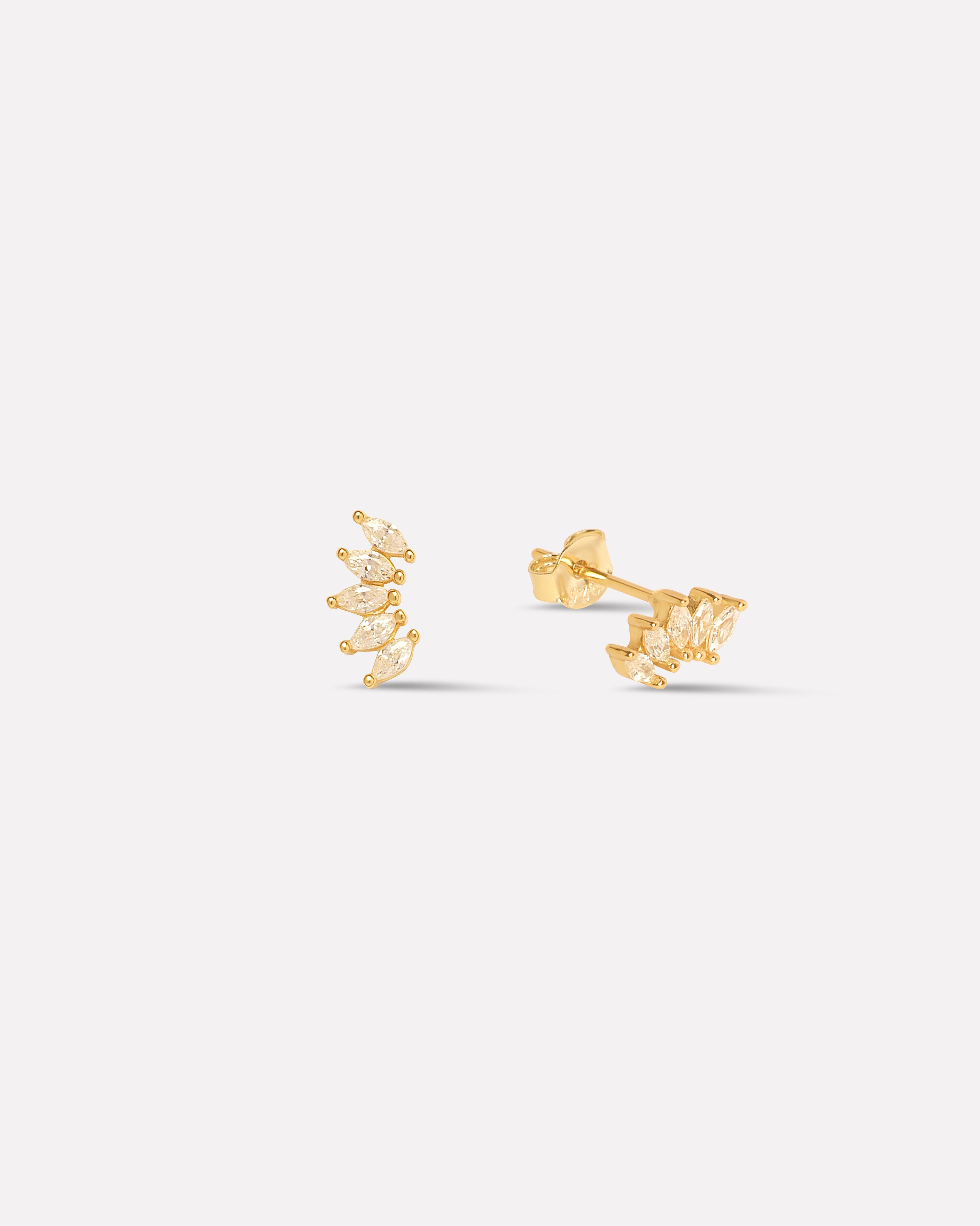 Baguette Stone Crown Stud Earring