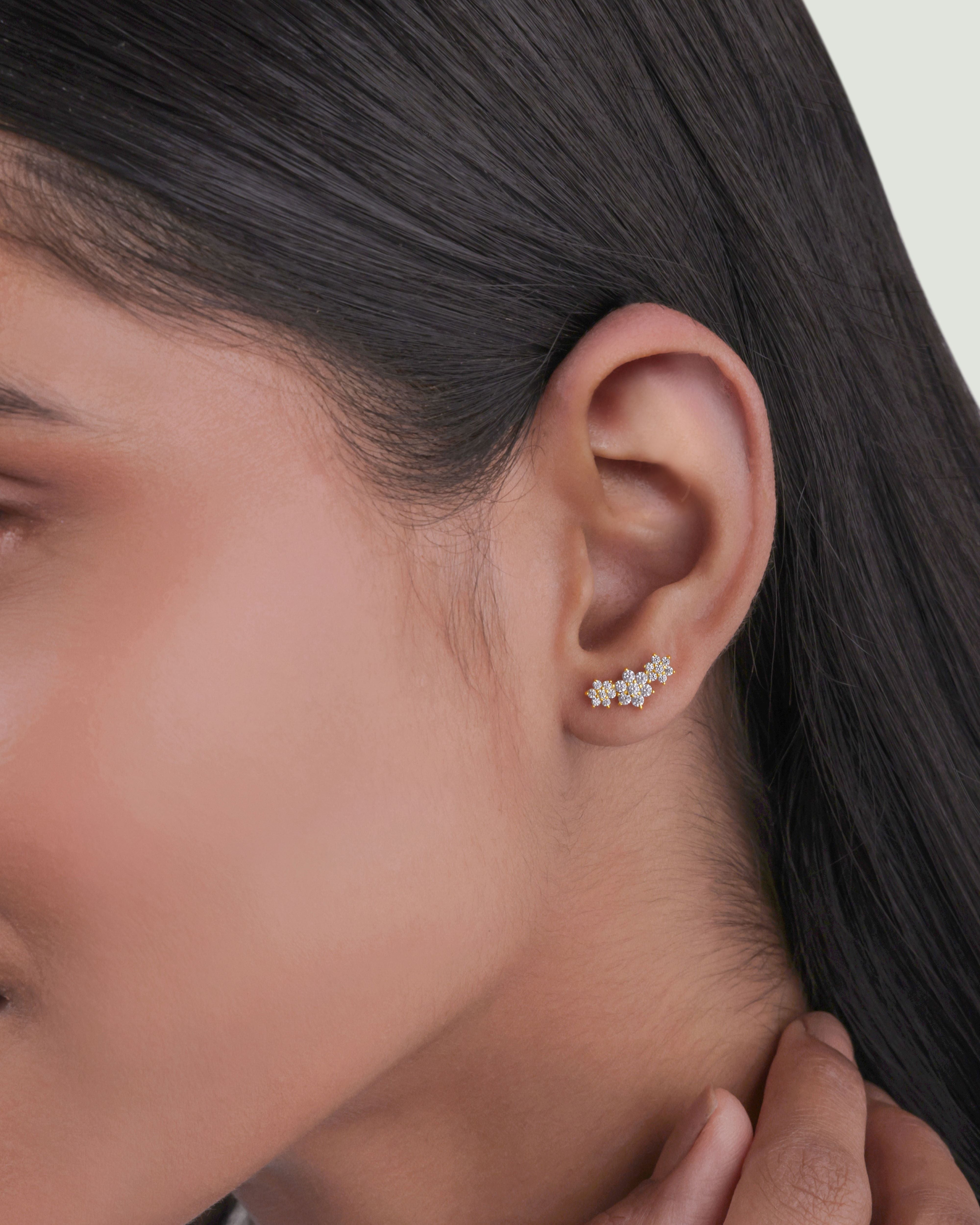 Garland Climber - Flat Back Screw Stud - South Screw - 18K Gold Plated