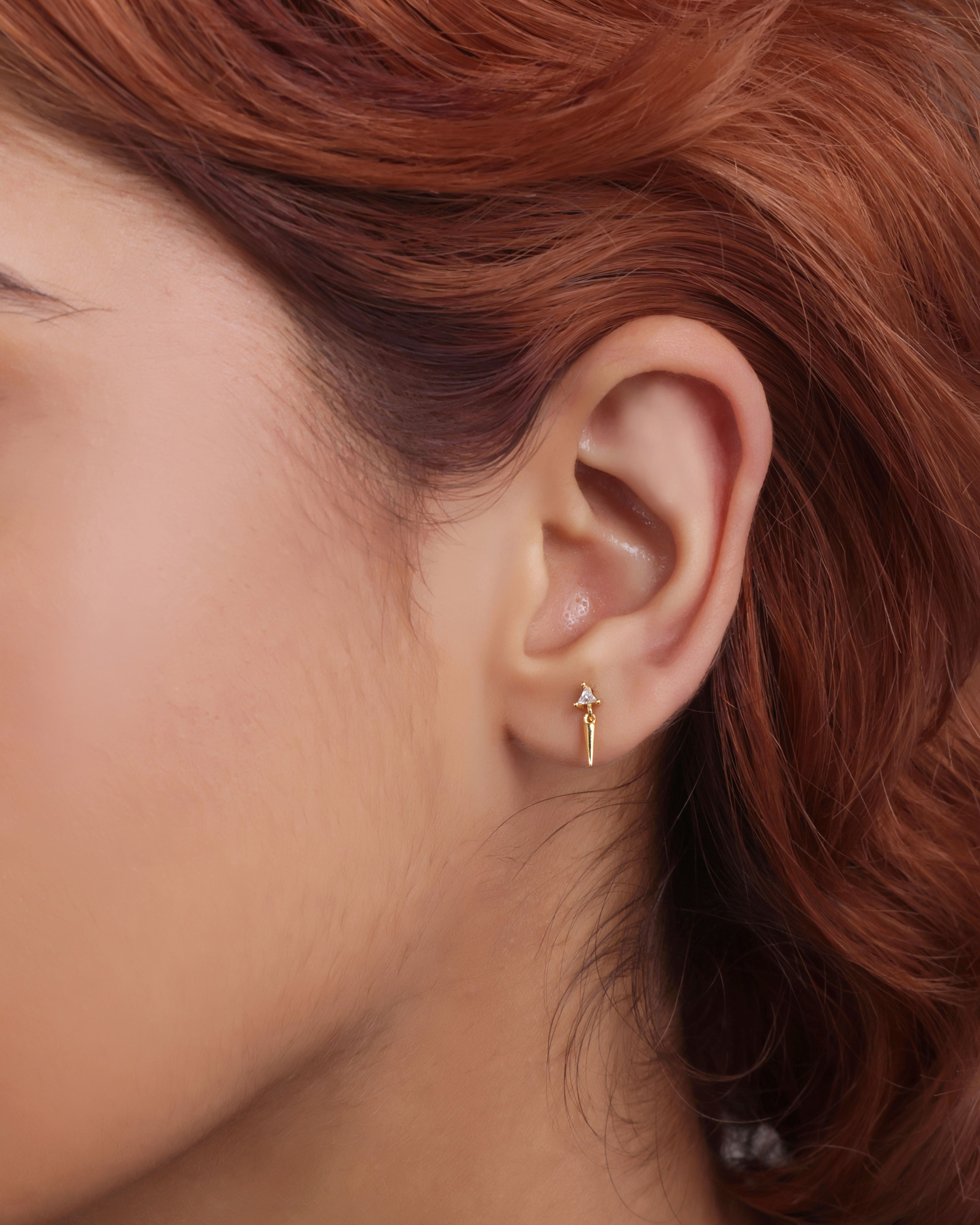 Mini Pave' Geometric Stud Earrings