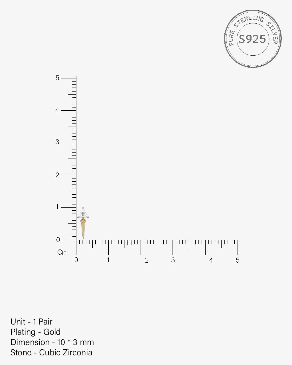 Mini Pave' Geometric Stud Earrings