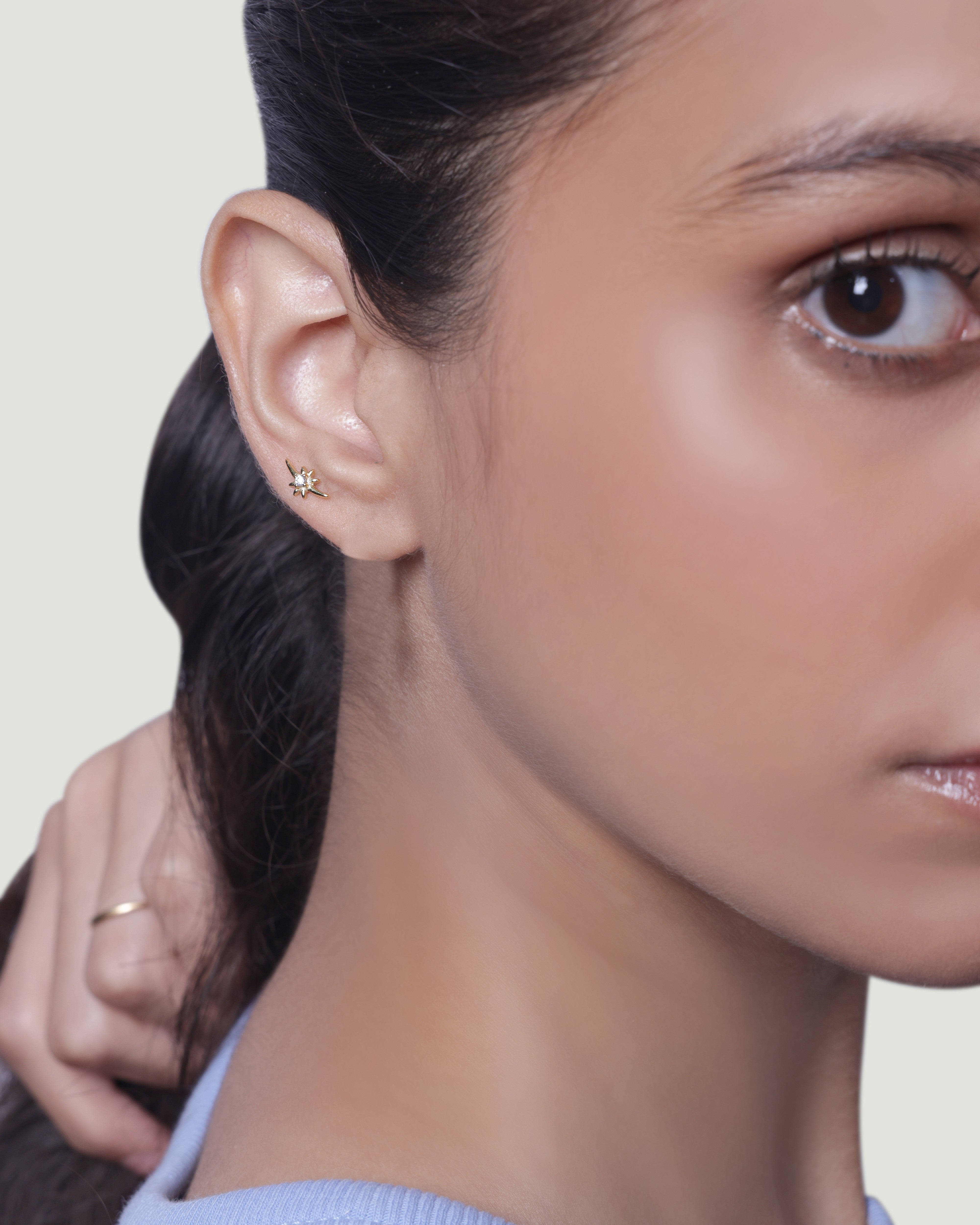 Stellar Shine Stud – 14K Gold Plated Flat Back Studs