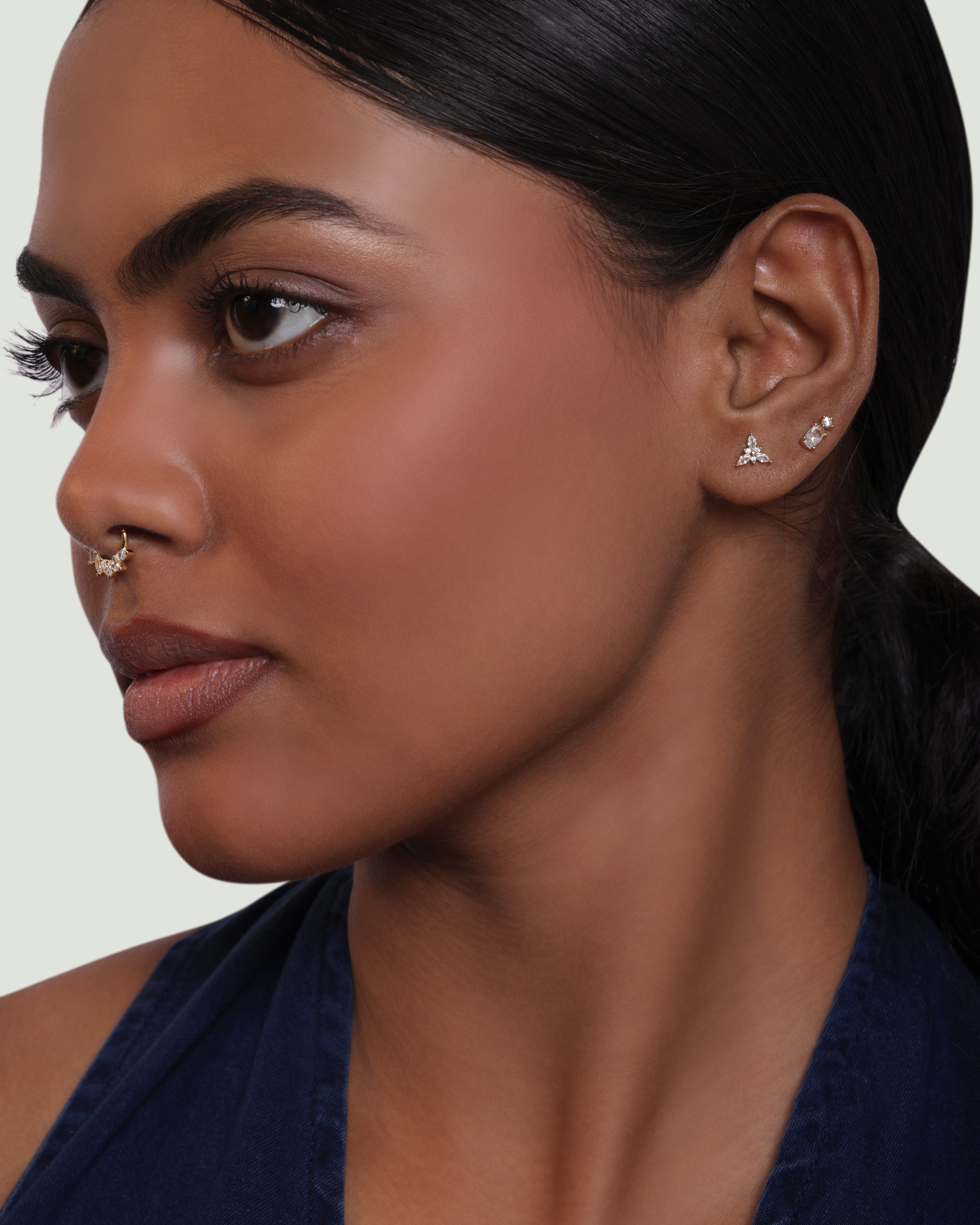 Iris Flat Back Stud Earrings