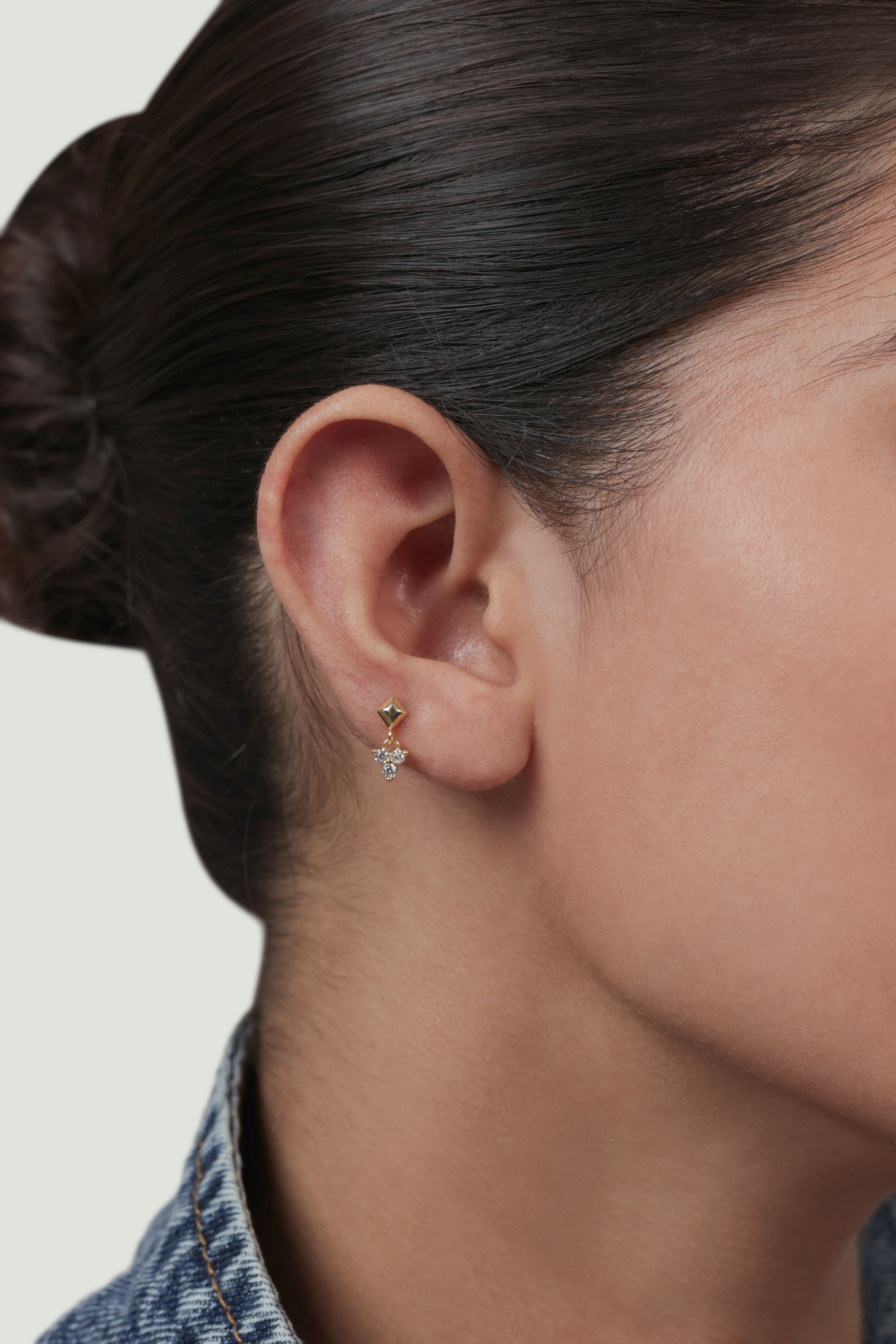 Pyramid Dangle Cartilage Flat Back Earrings