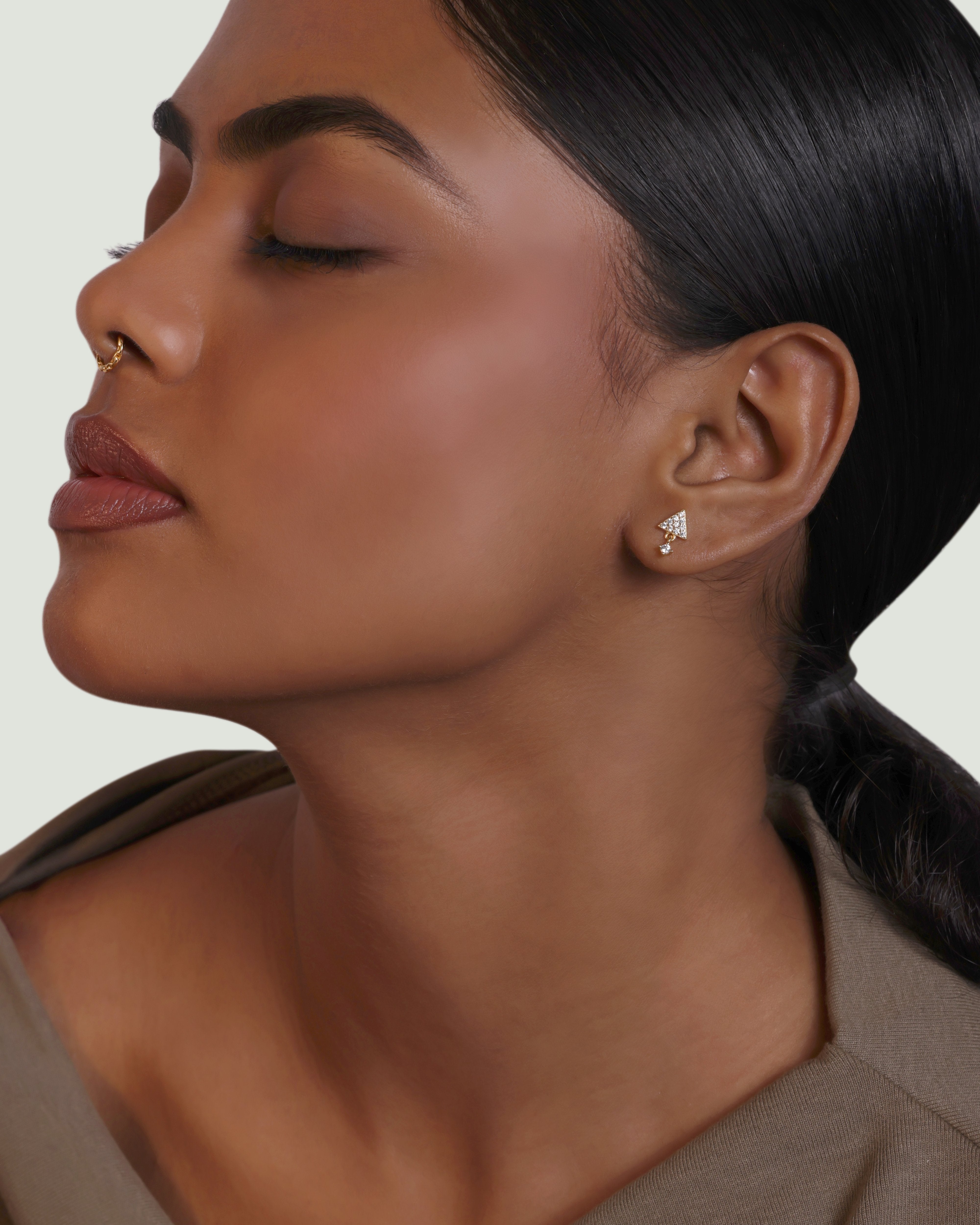 Pyramid Drops Studs Earrings