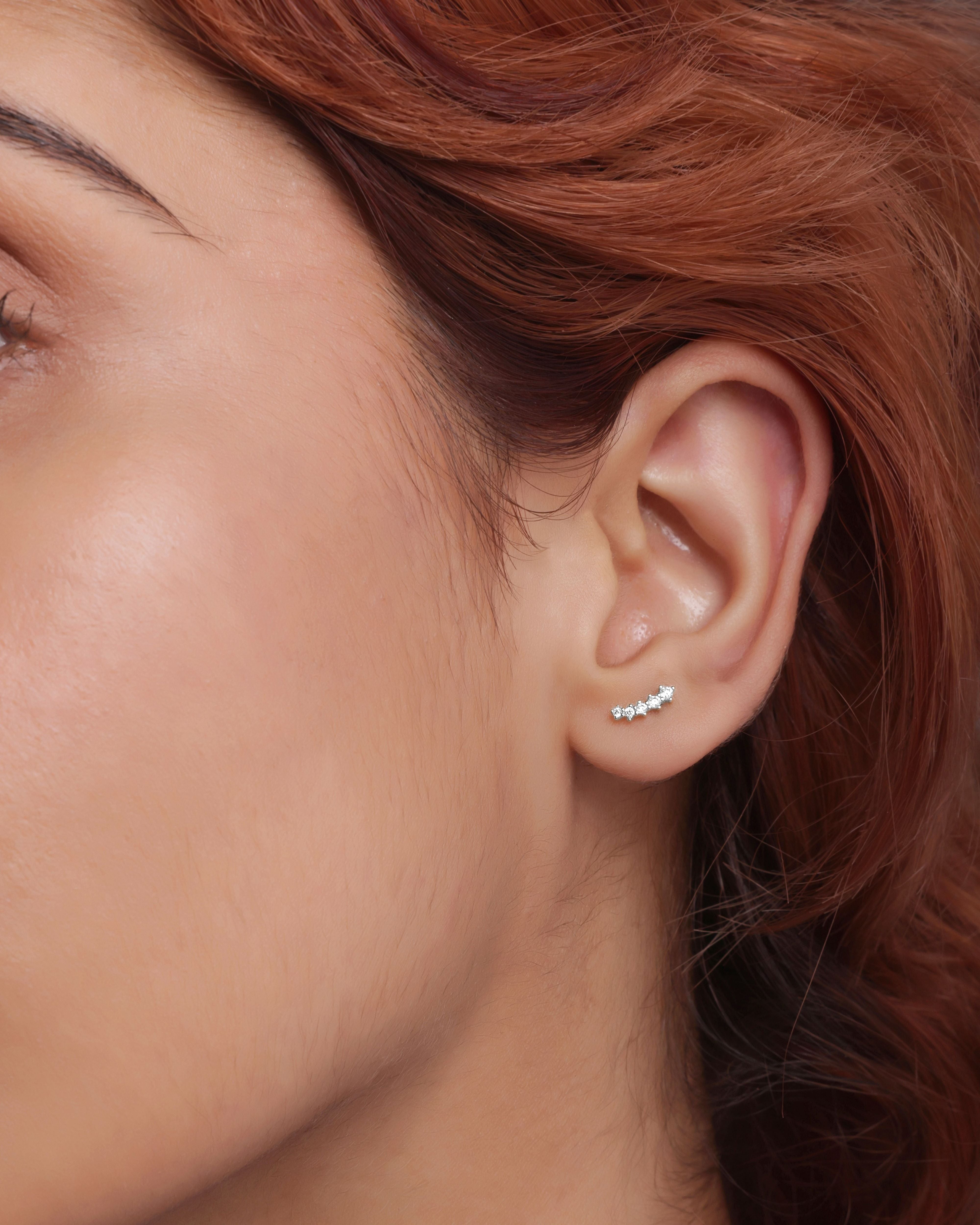 Five Stone Climber Earring Stud