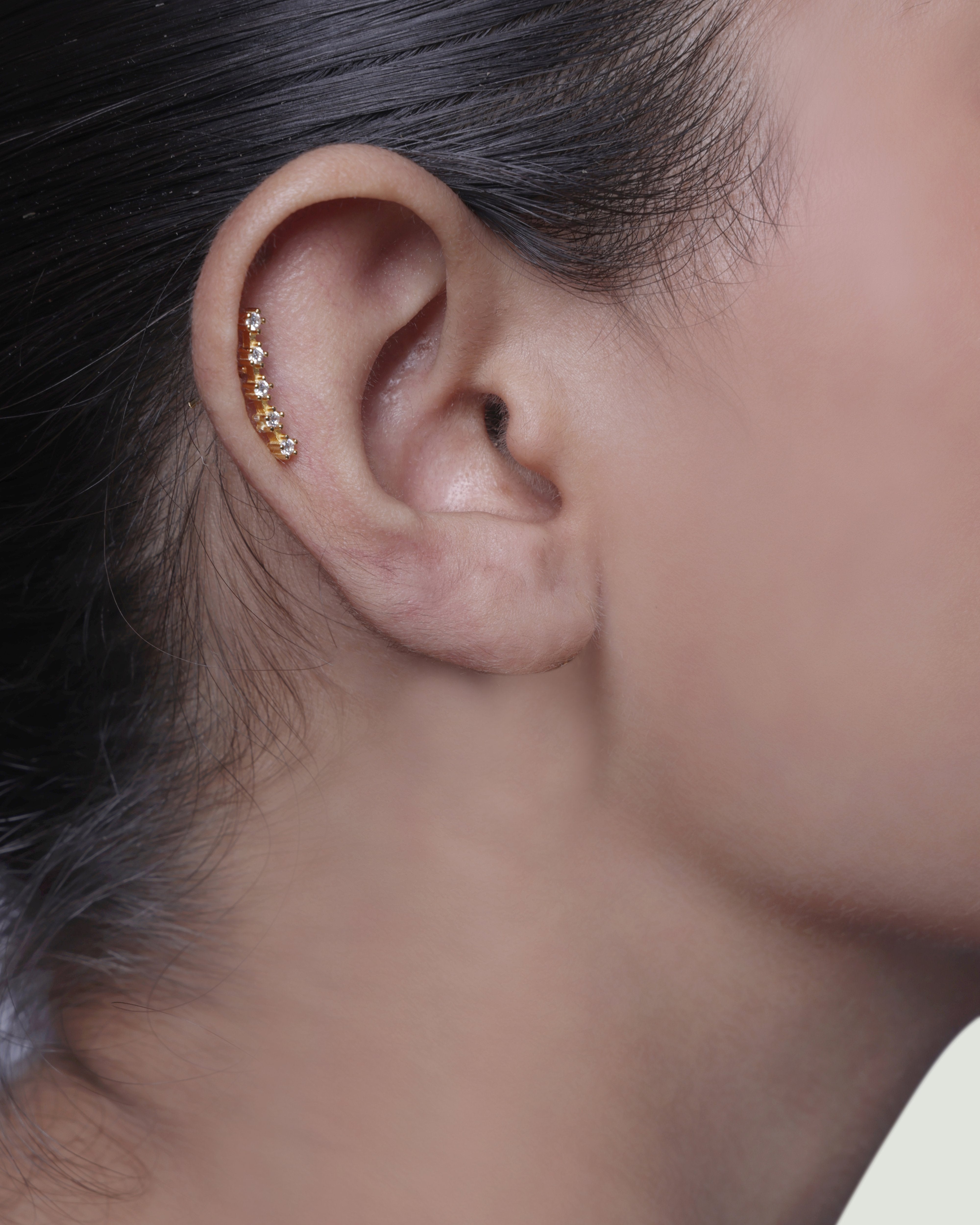 Five Stone Climber Stud Earrings