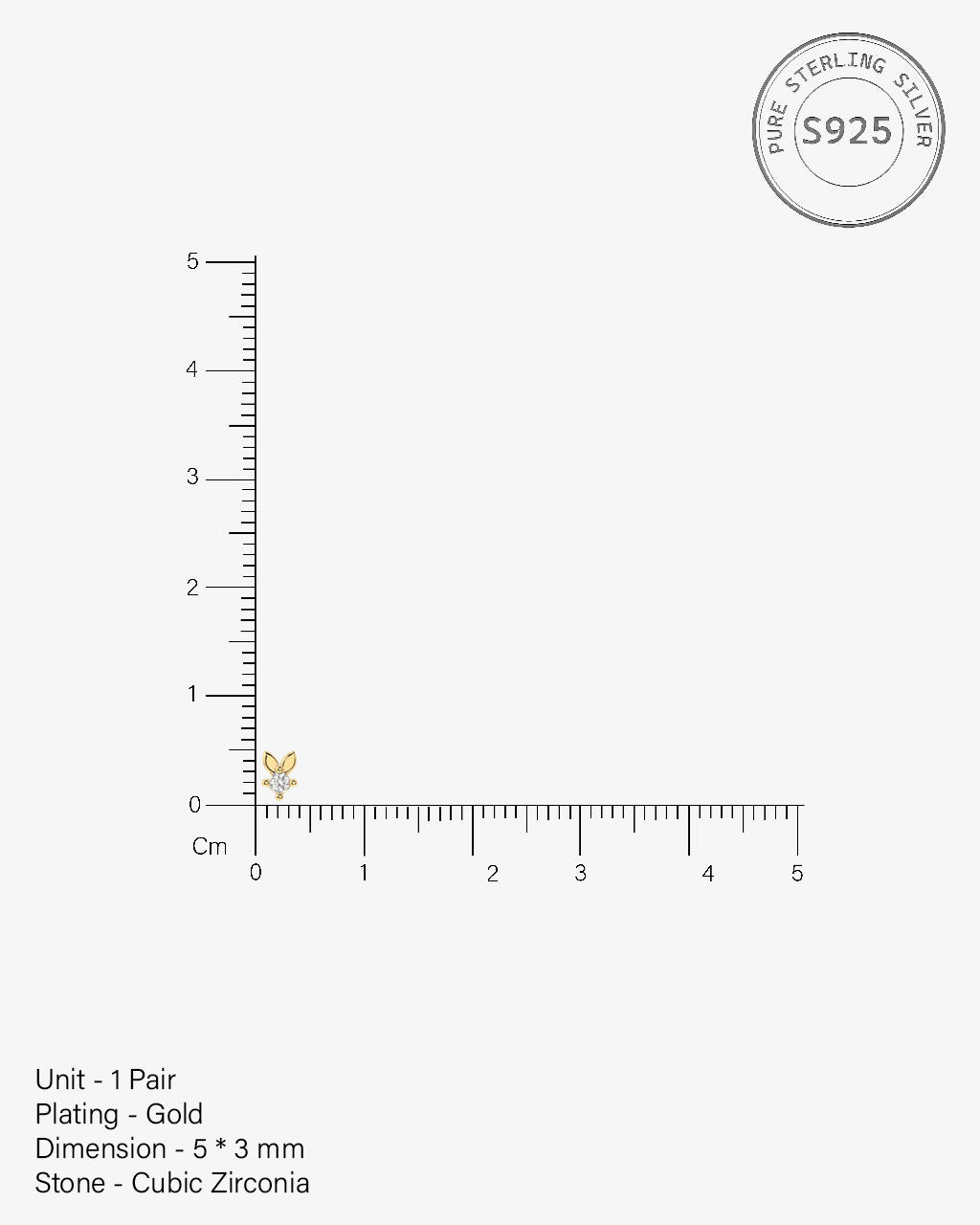 Minimal Bunny Rabbit Zirconia Studs Earrings