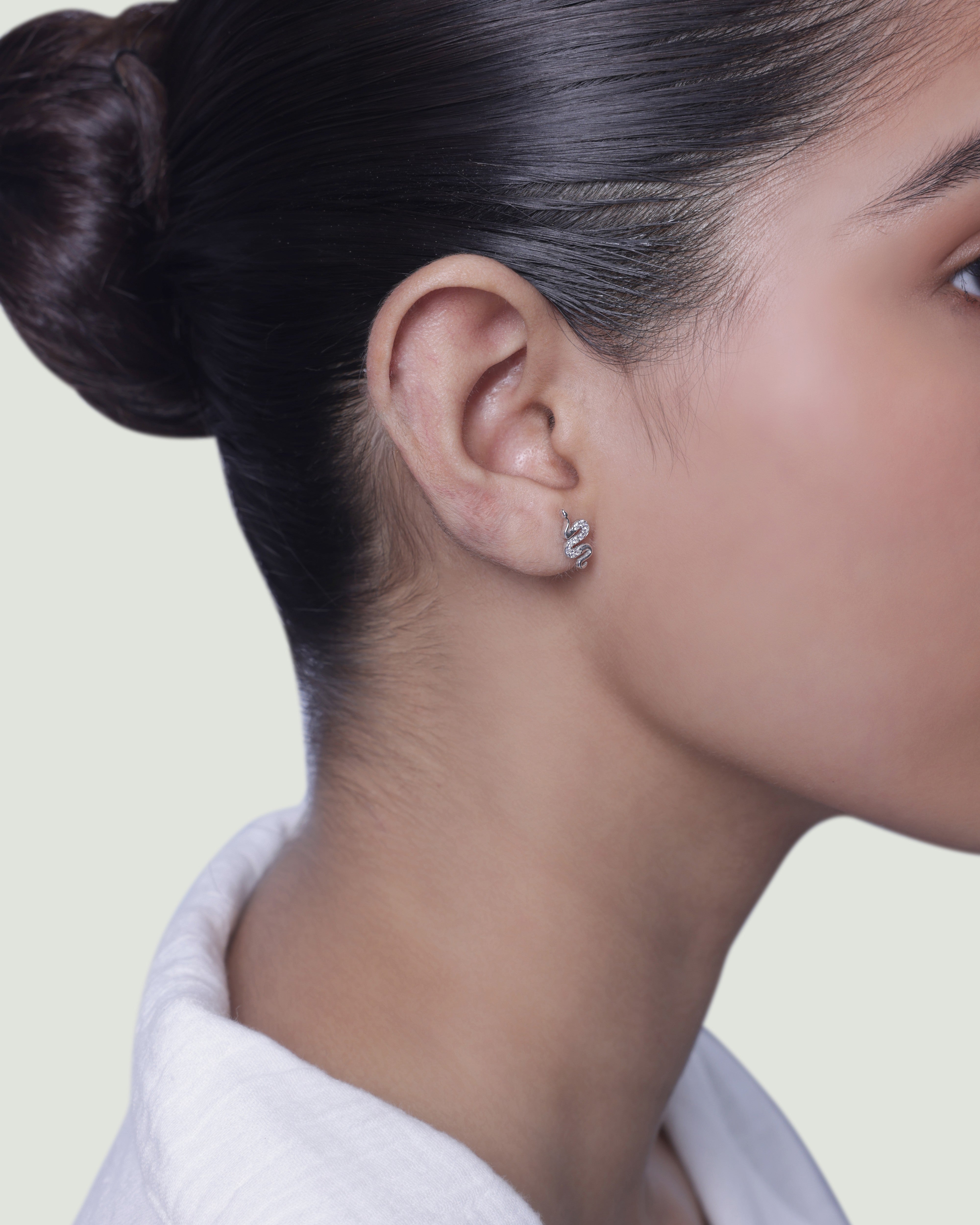 Serpenti-CZ Snake Stud Earring