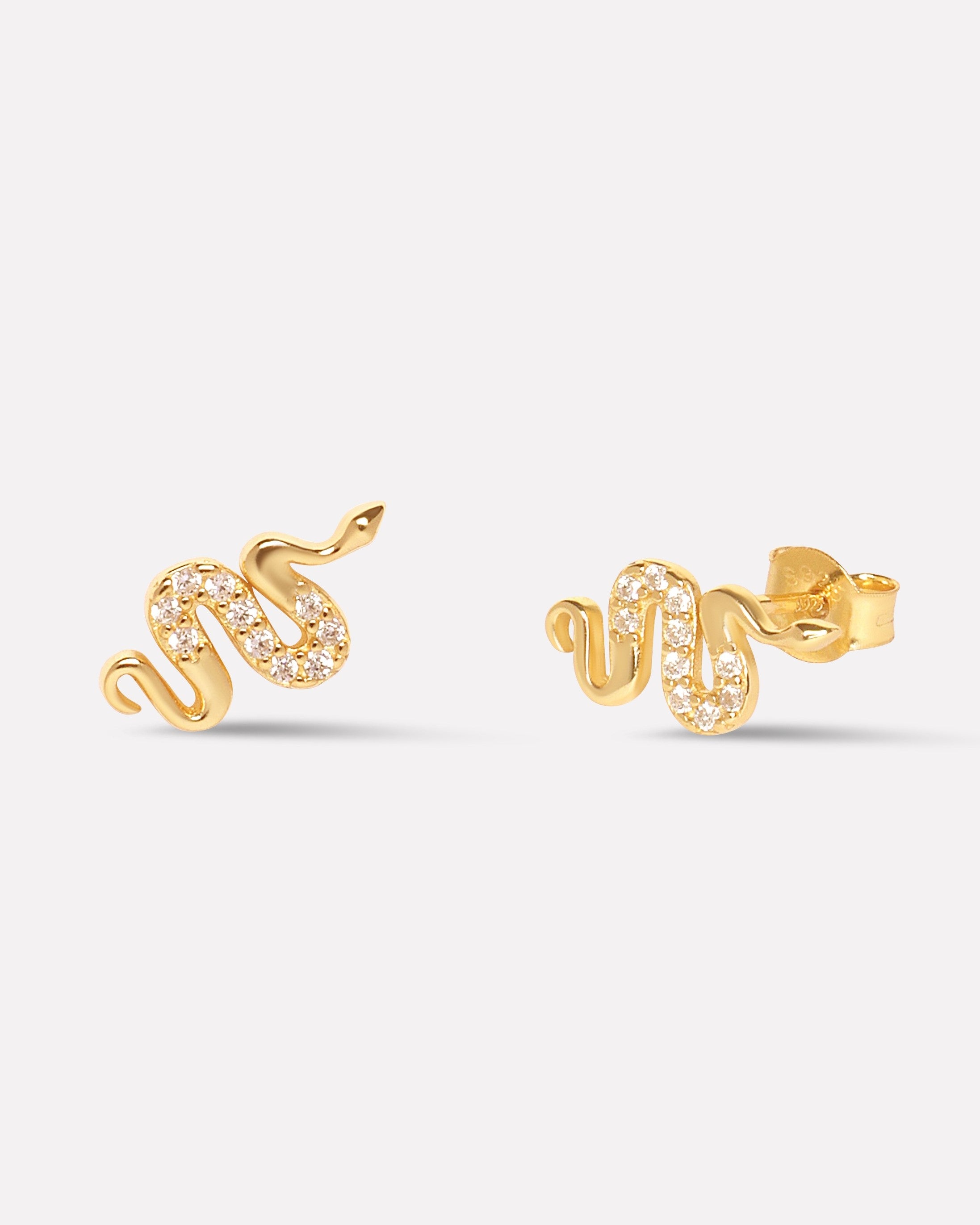 Serpenti CZ Snake Stud Pair