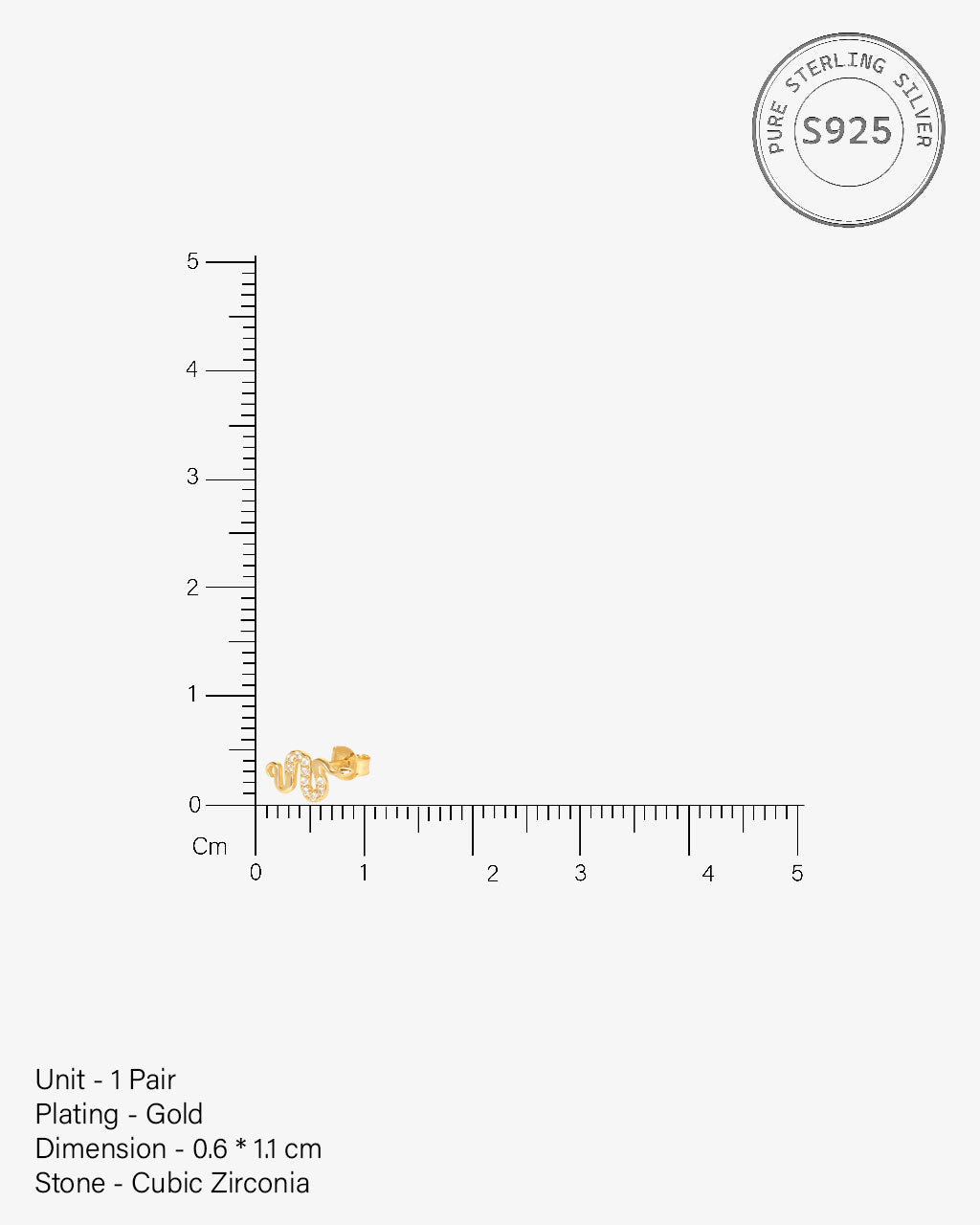 Serpentis-Cubic Zirconia Snake Stud Earrings