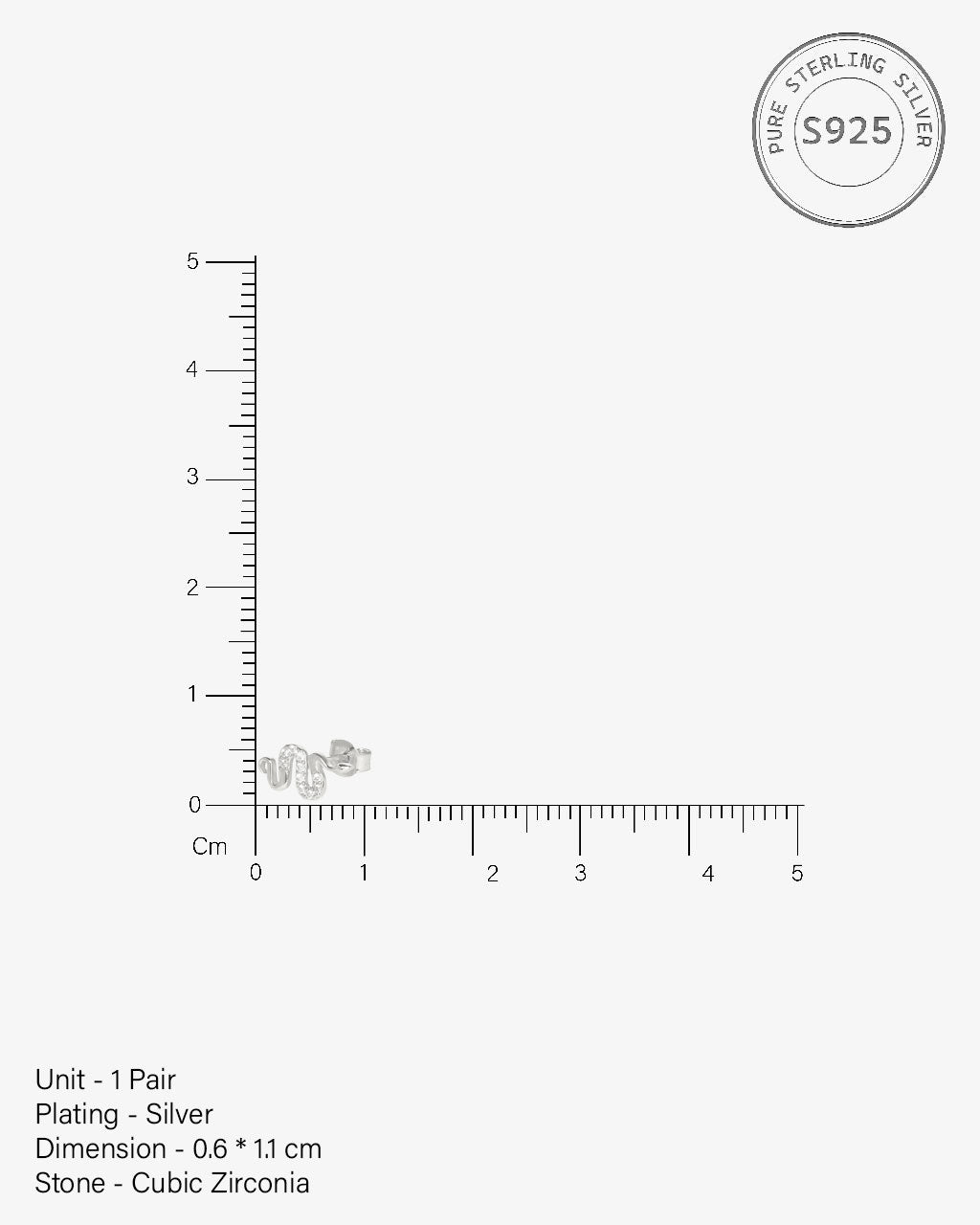 Serpentis-Cubic Zirconia Snake Stud Earrings