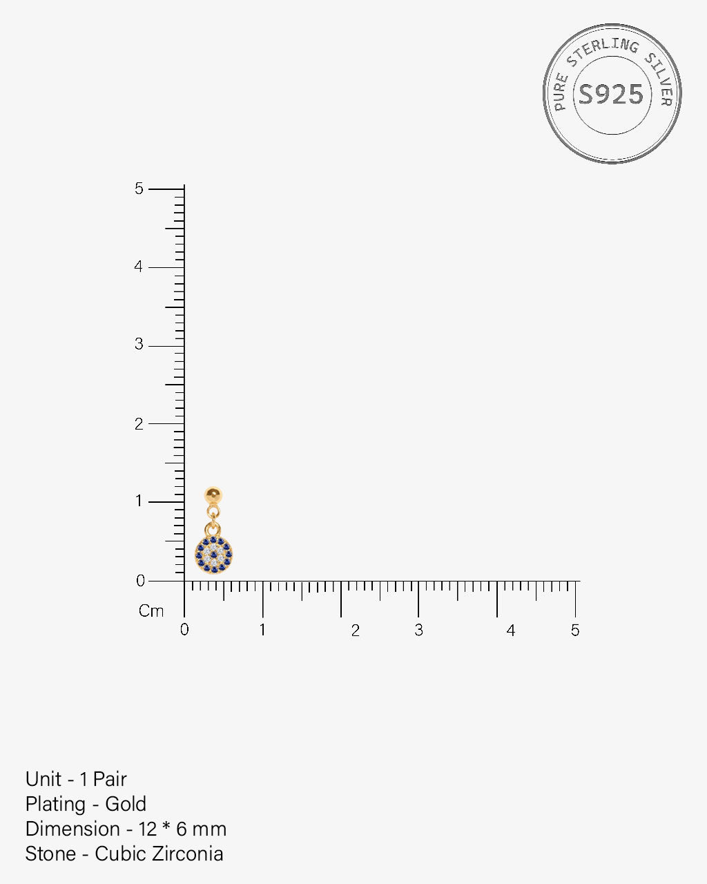 Silver Ball Eye Hanging Studs Earrings