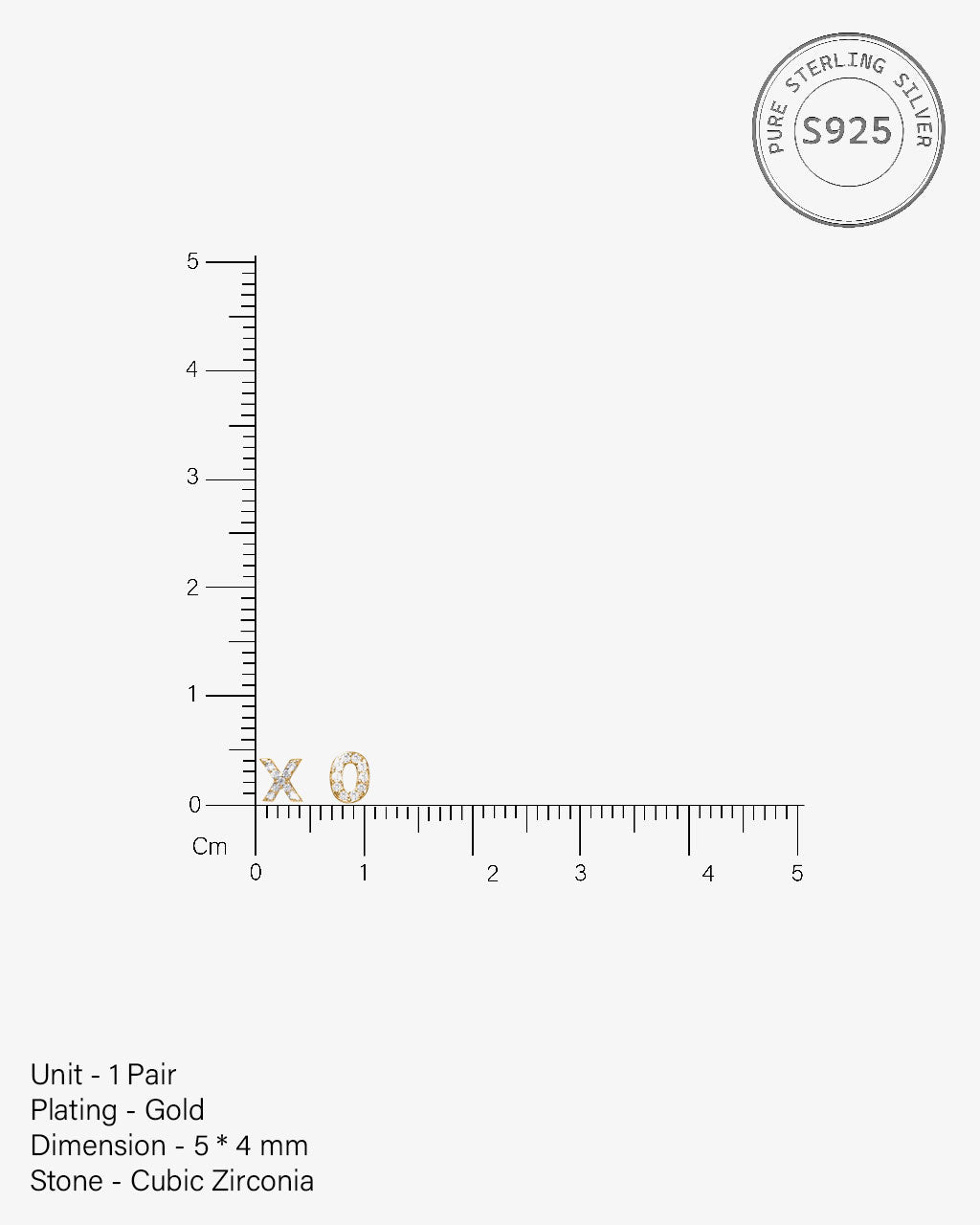 Xo Zirconia Mismatched Stud Earrings
