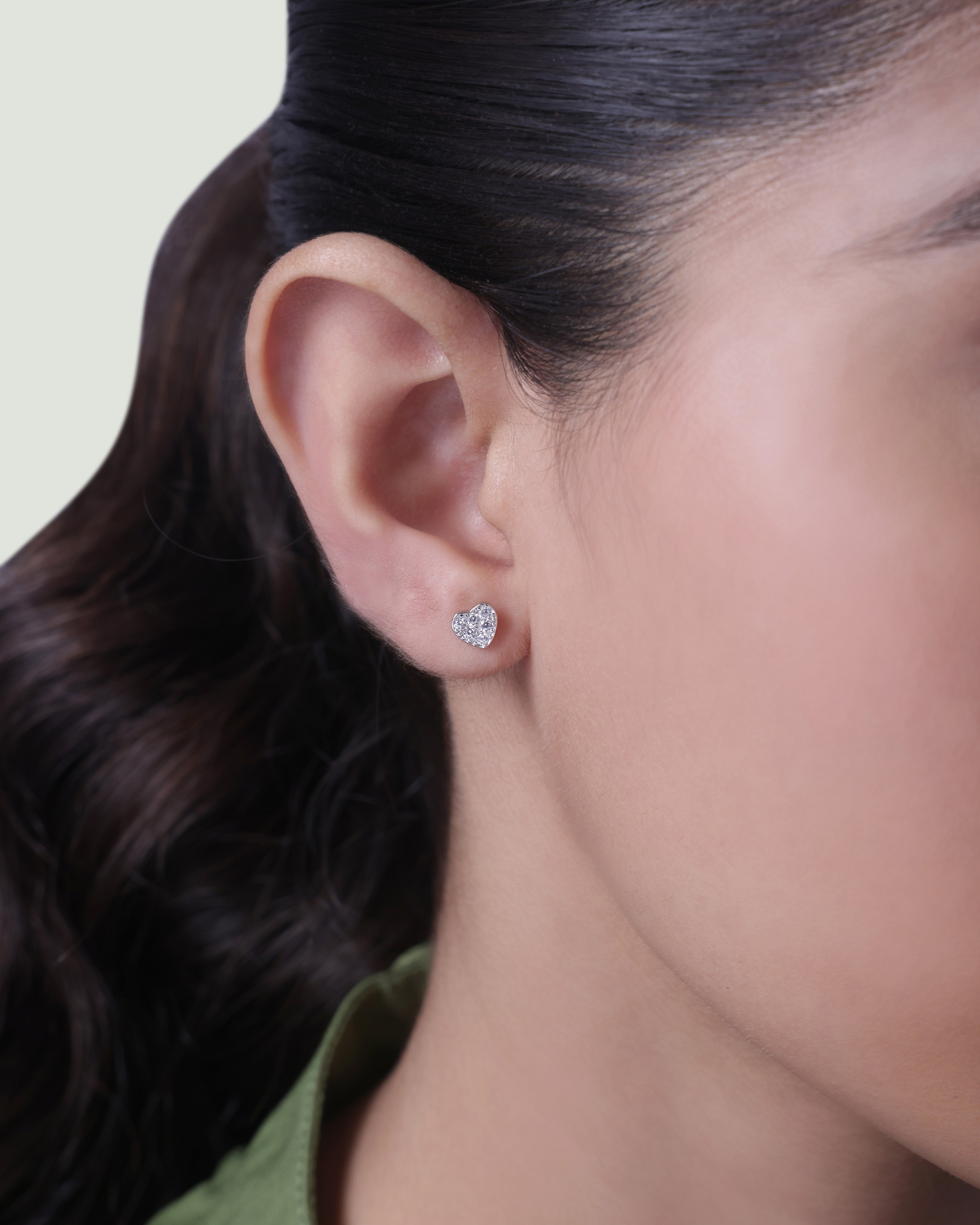 A Forever Heart Pave' Stud Earring