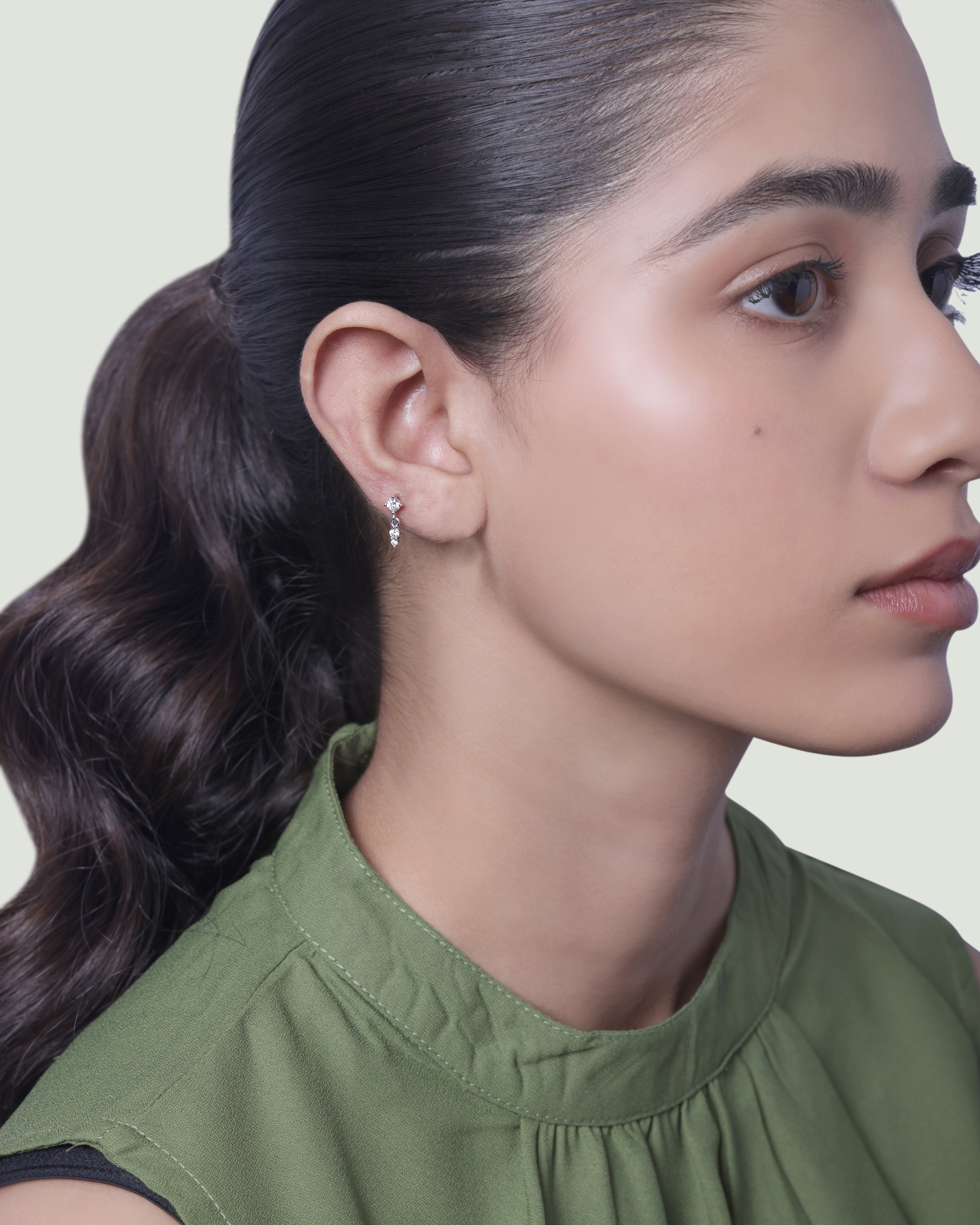 Droplet Bar Stud Earring