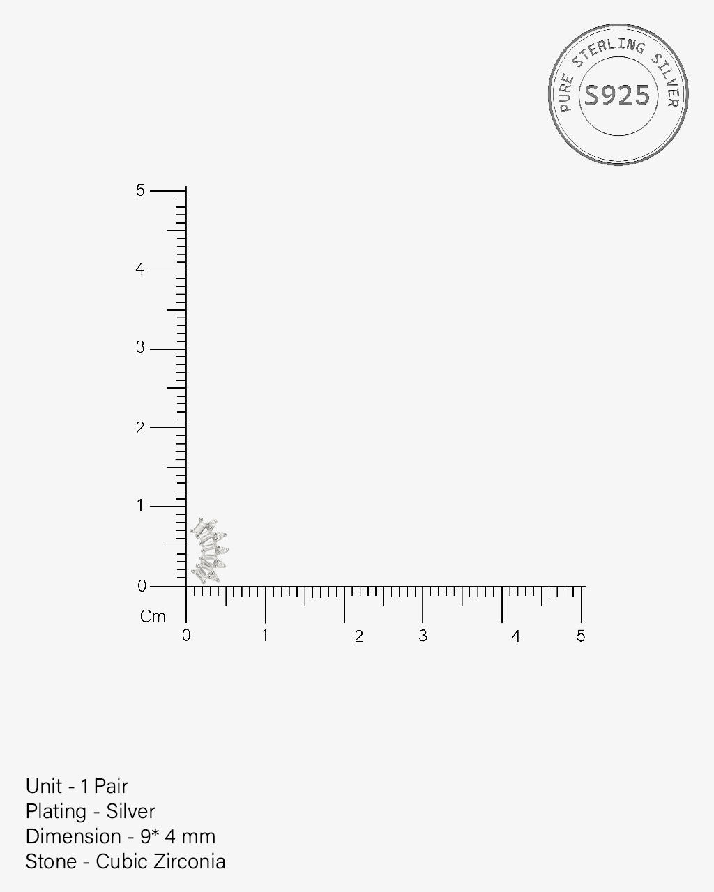 Everyday Baguette Climber Stud Earrings