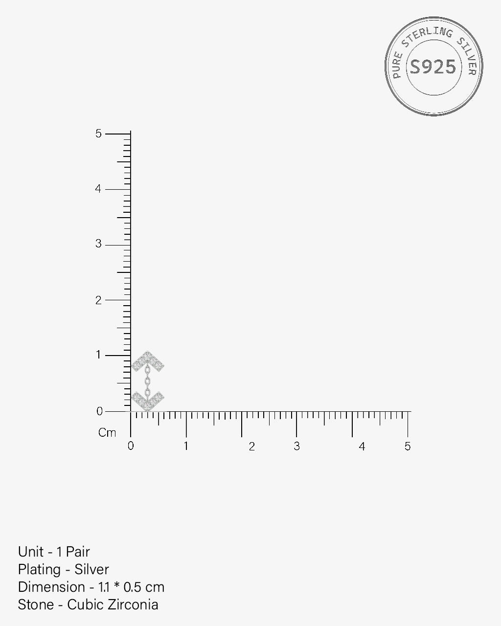 Inverse Arrow Stud Earrings
