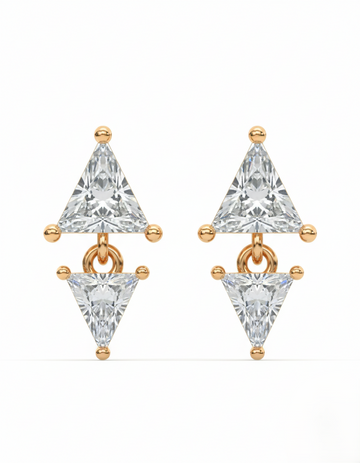 Inverse Triangle Solitaire Stud Earrings