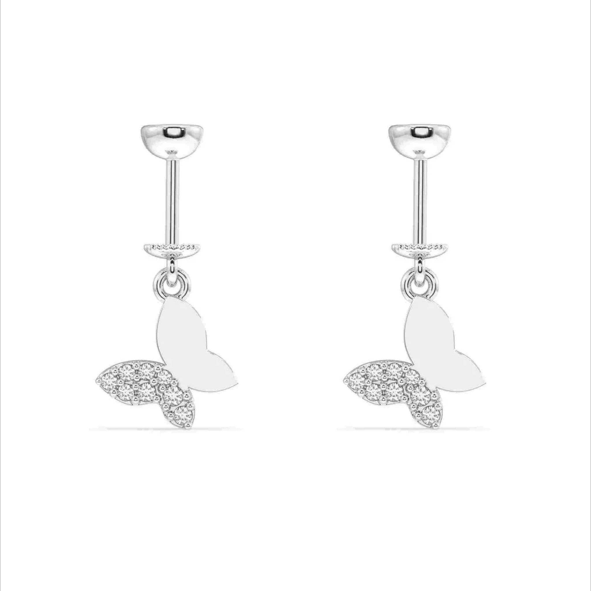Stud Earrings Sterling Silver Butterfly Dangle Earrings 925