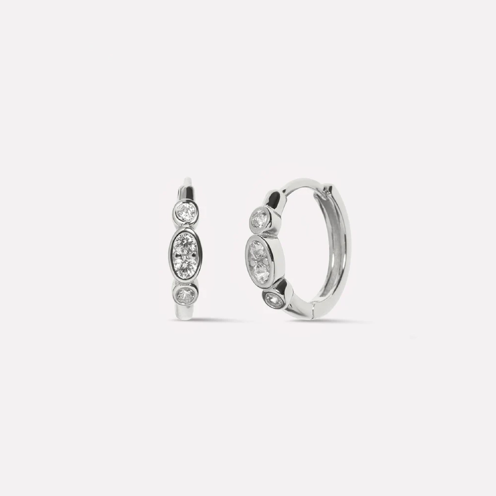 Sleek Bezel Hoop Earrings