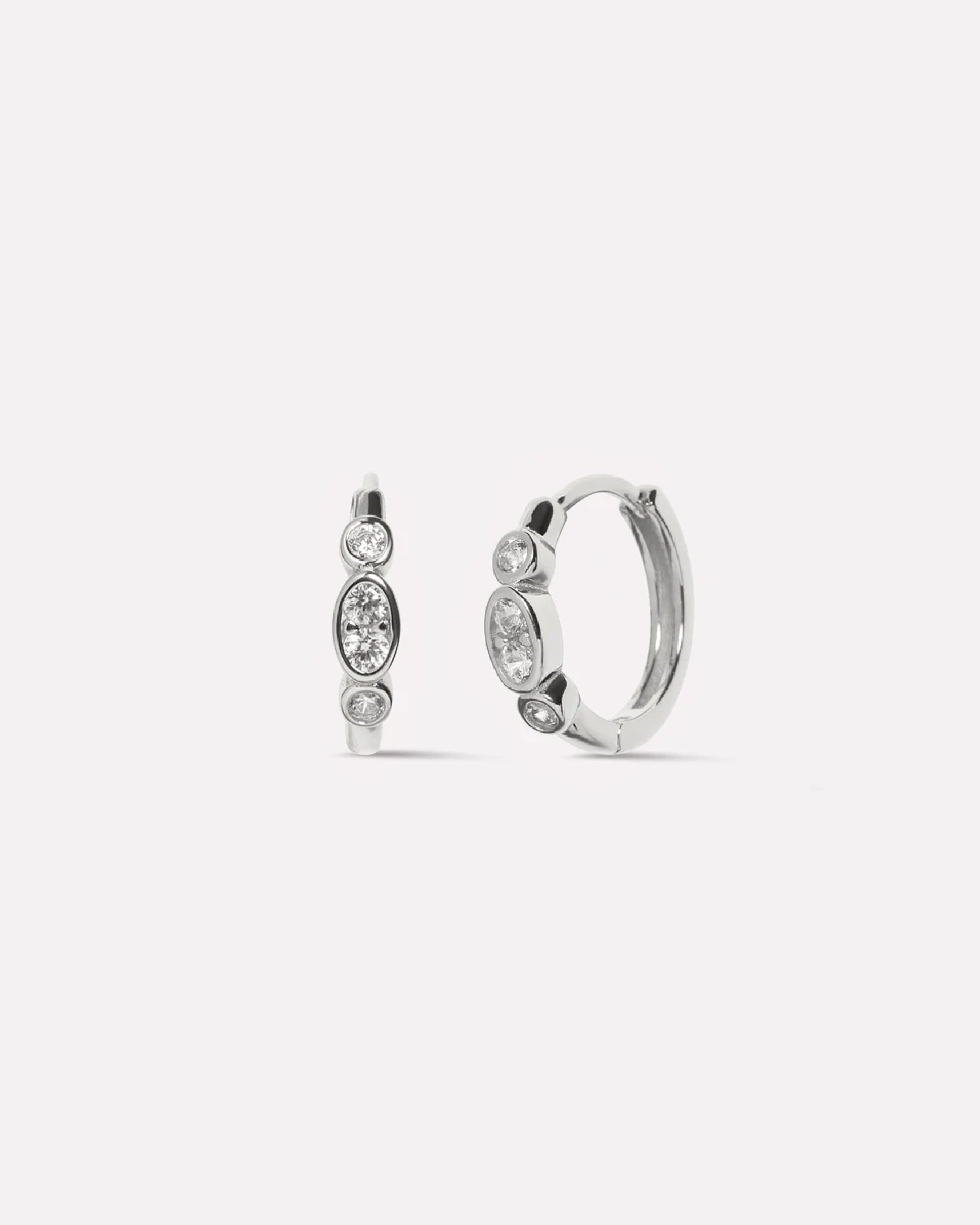 Sleek Bezel Hoop Earrings