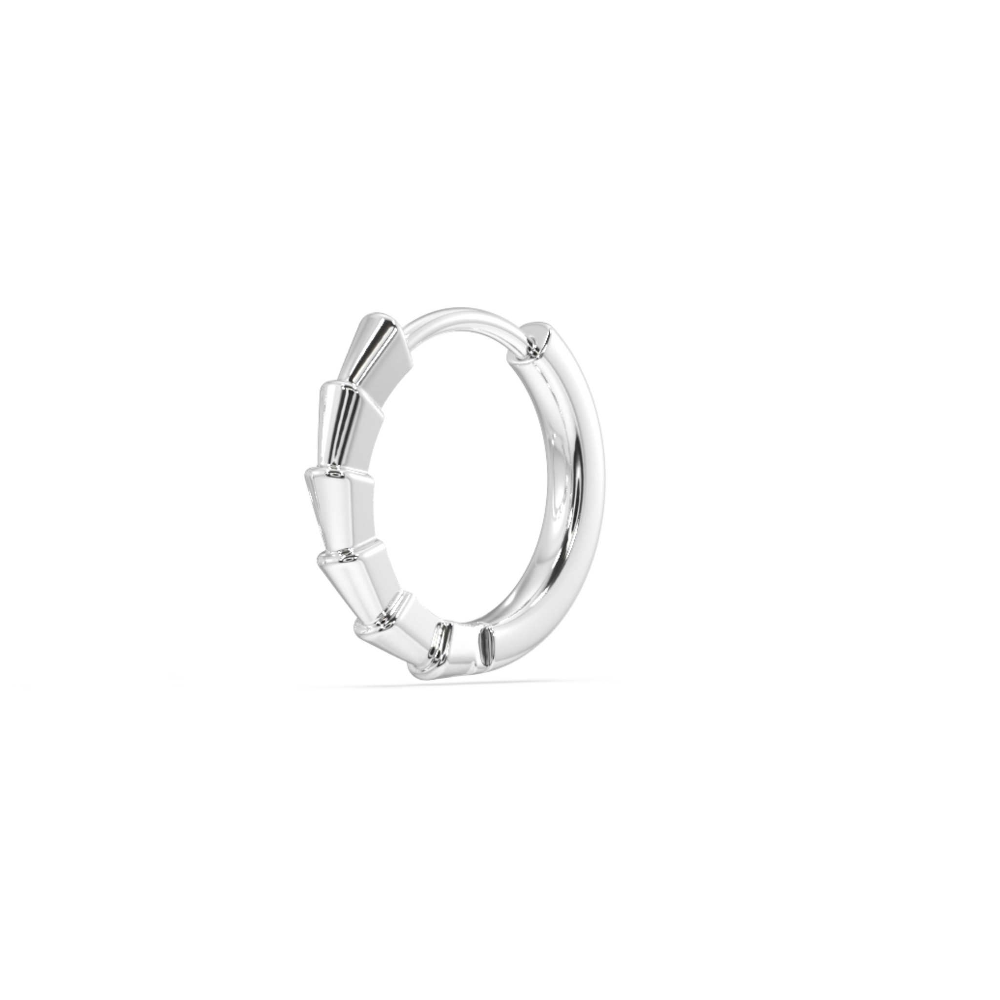 Silver Endless Hoop Men's Earrings