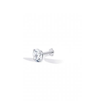 Solitaire Silver (Mid Size) Stud Earrings  For Men's