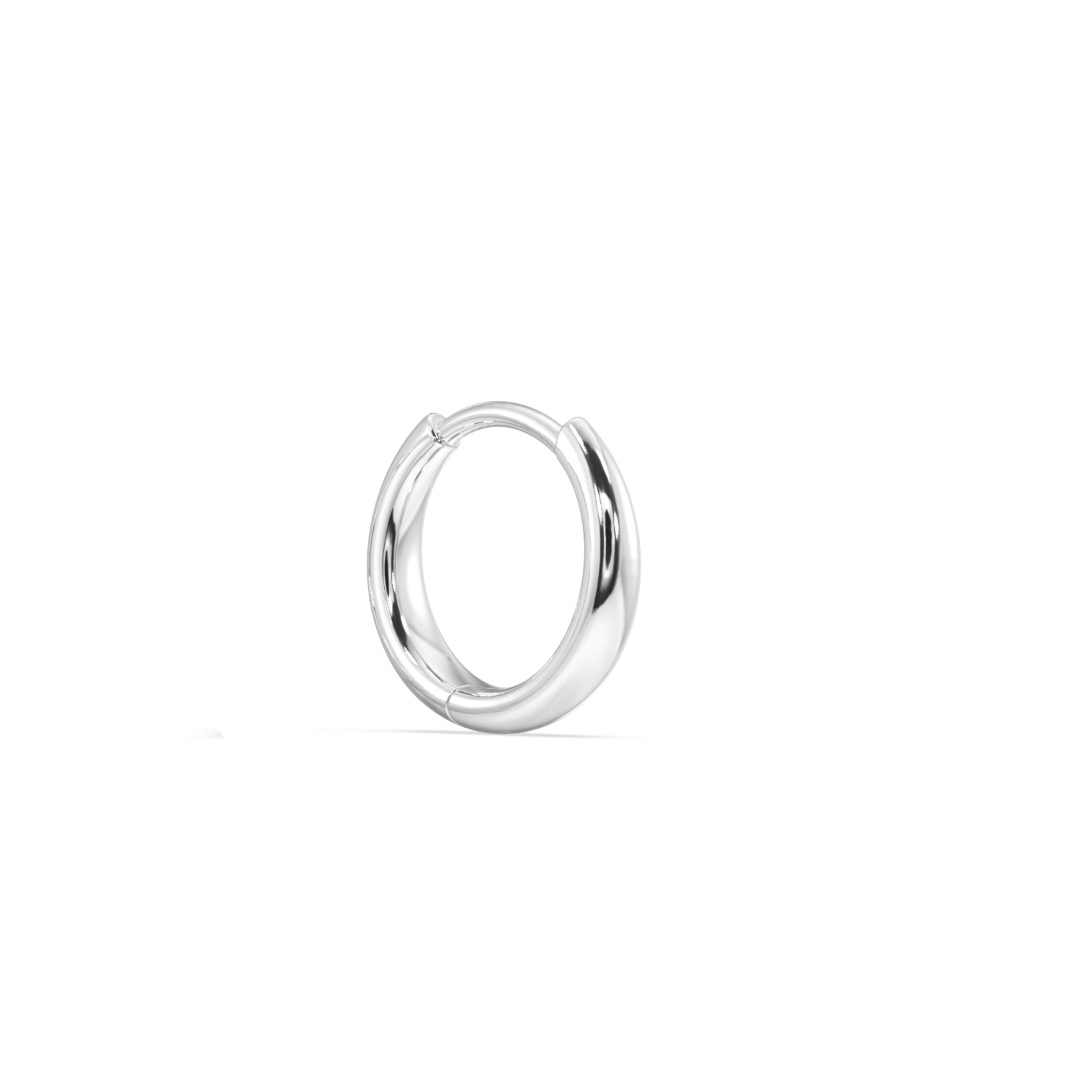 Silver Plain Kaju Bali  Hoop Earrings For Men's
