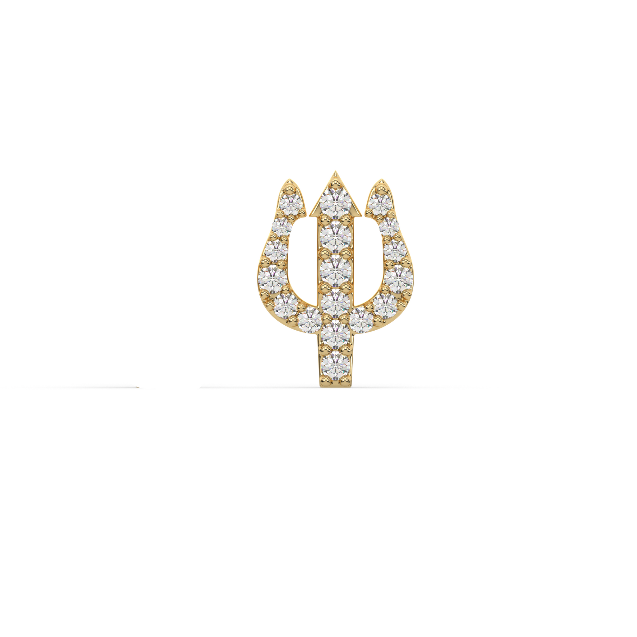 Trishul Divine Silver Stud Men's Earrings