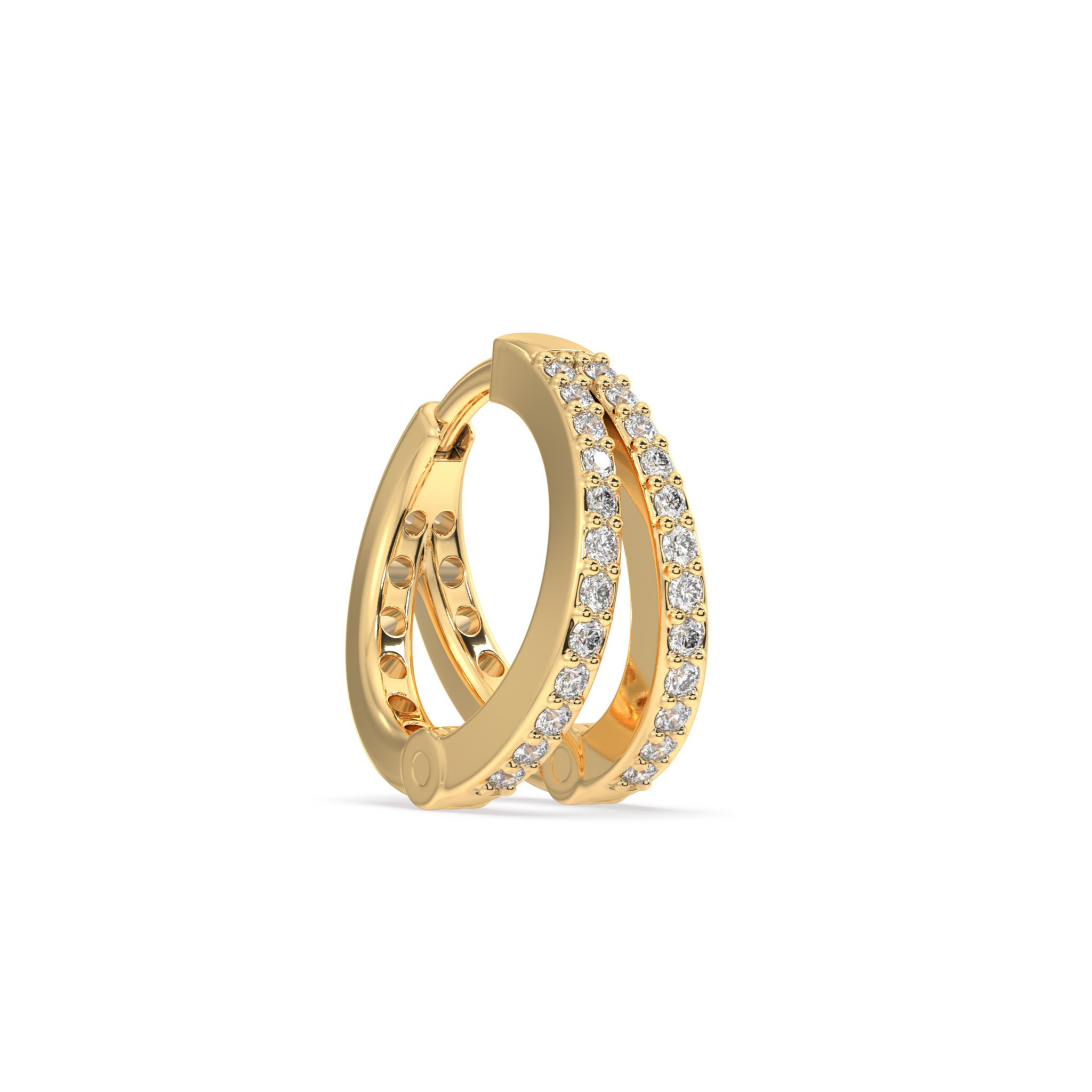 Twin Line Layered ( 10MM ) Hoop Earrings For Men's