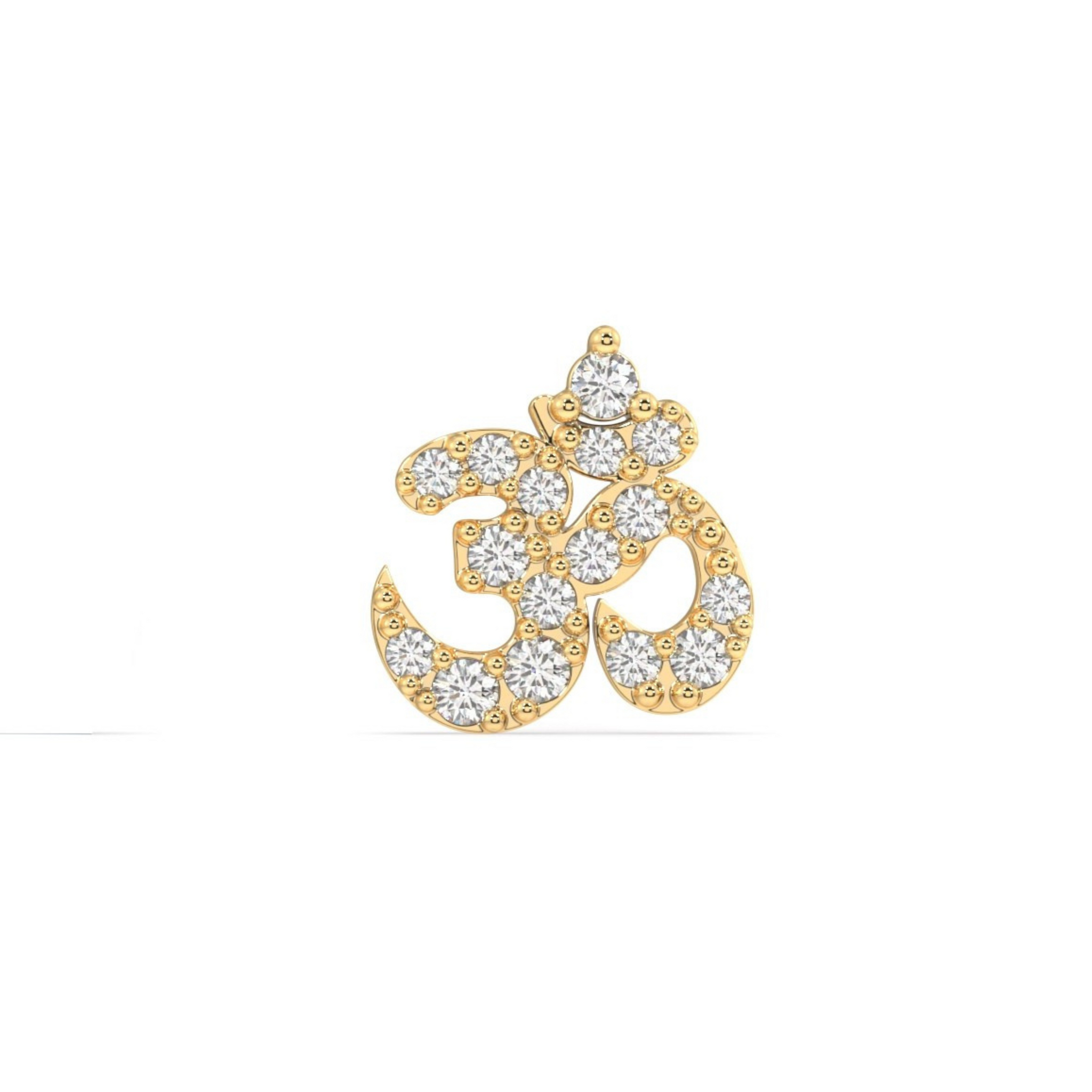 Om Symbol Silver Gold Plated Stud Earrings For Men's
