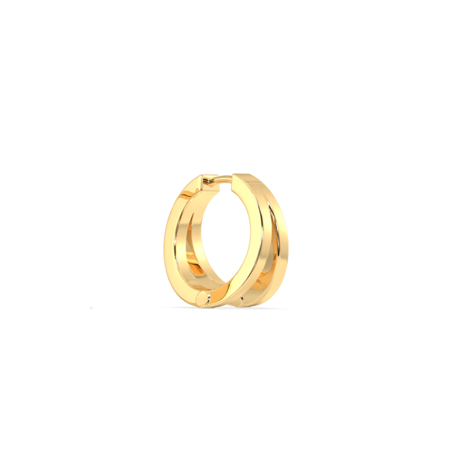 Double Gold Hoop Men's Earrings