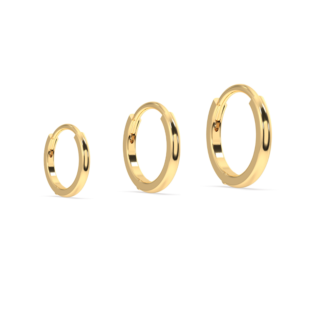 Evergreen Silver Hoops - Multiple Sizes - 18k Gold Plated