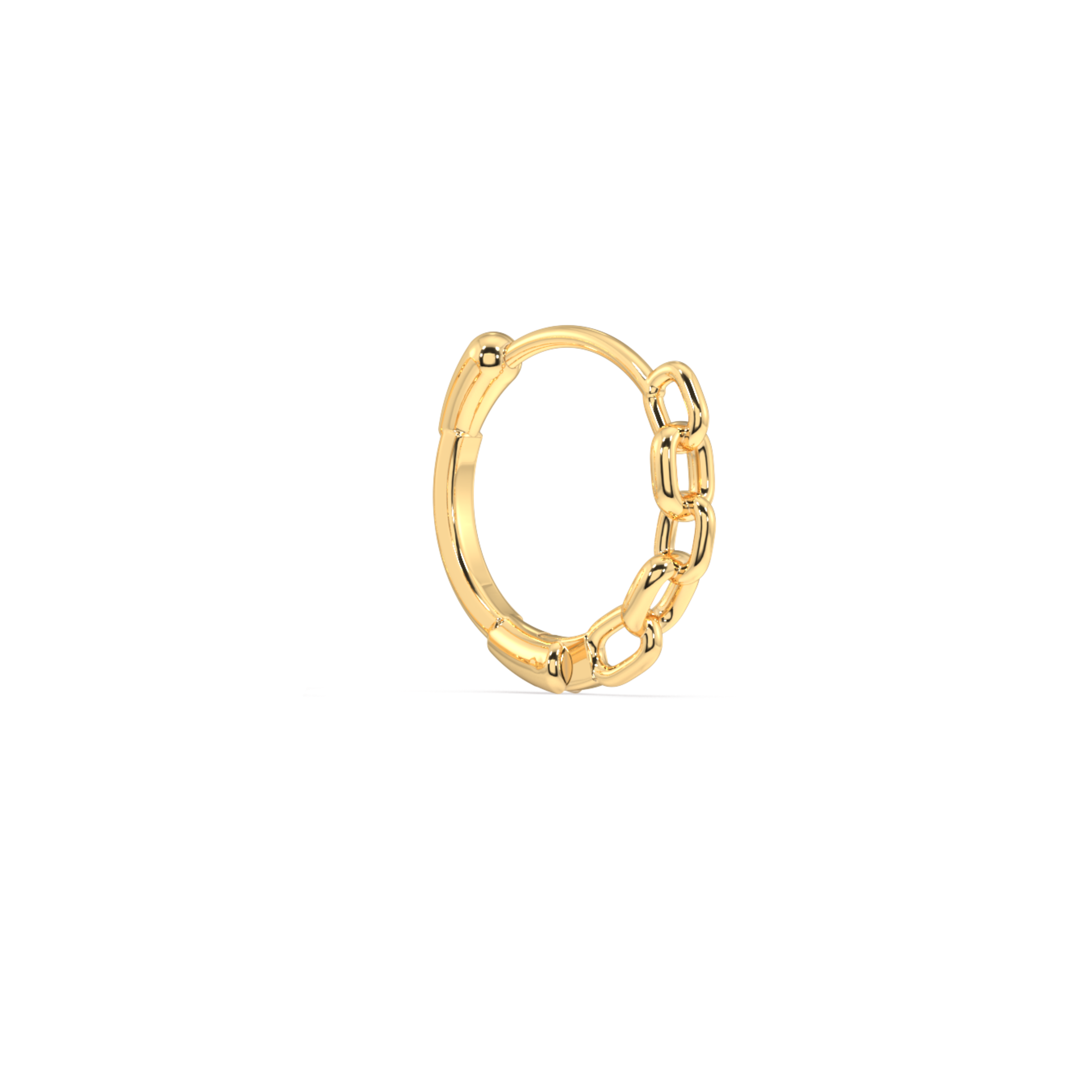 Chain Link Hoop Earring for Men ( 11 MM )