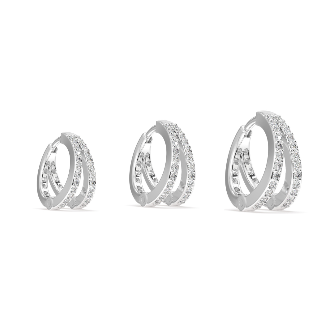 Zirconia Twin Hoops - Multiple Sizes