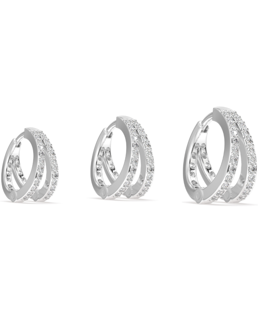 Zirconia Twin Hoops - Multiple Sizes