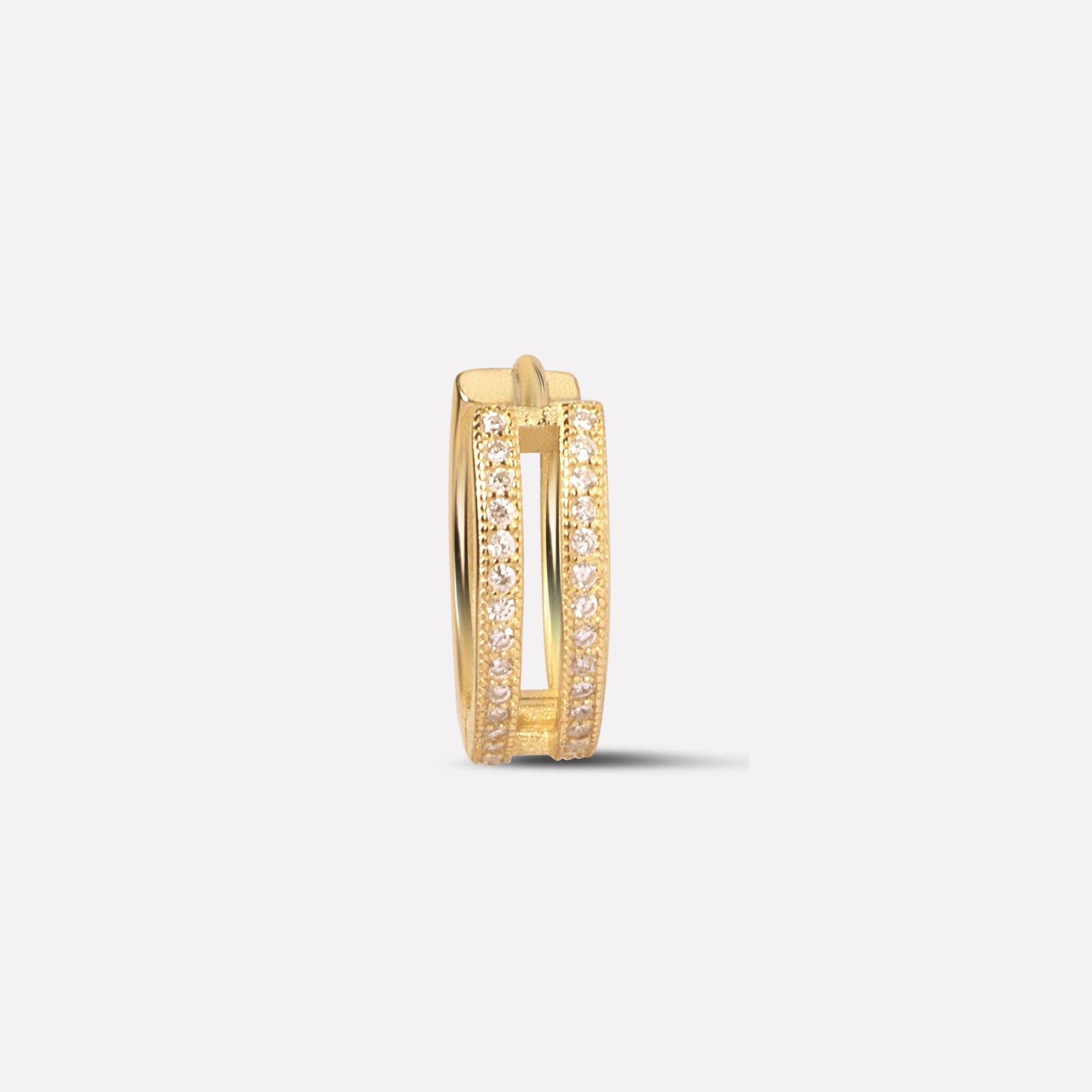 Twin Ring Hoop Statement Men's Earring