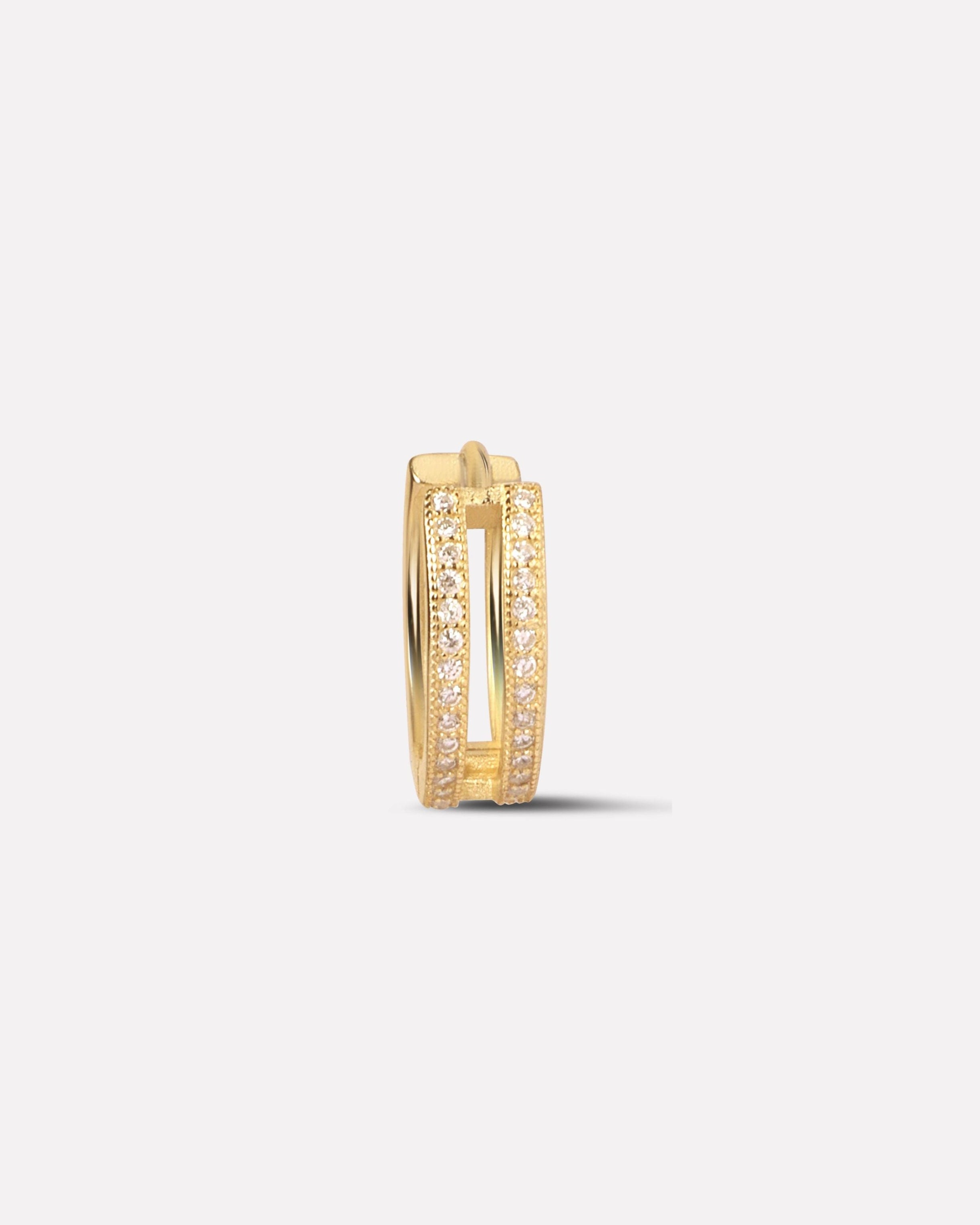 Twin Ring Hoop Statement Men's Earring