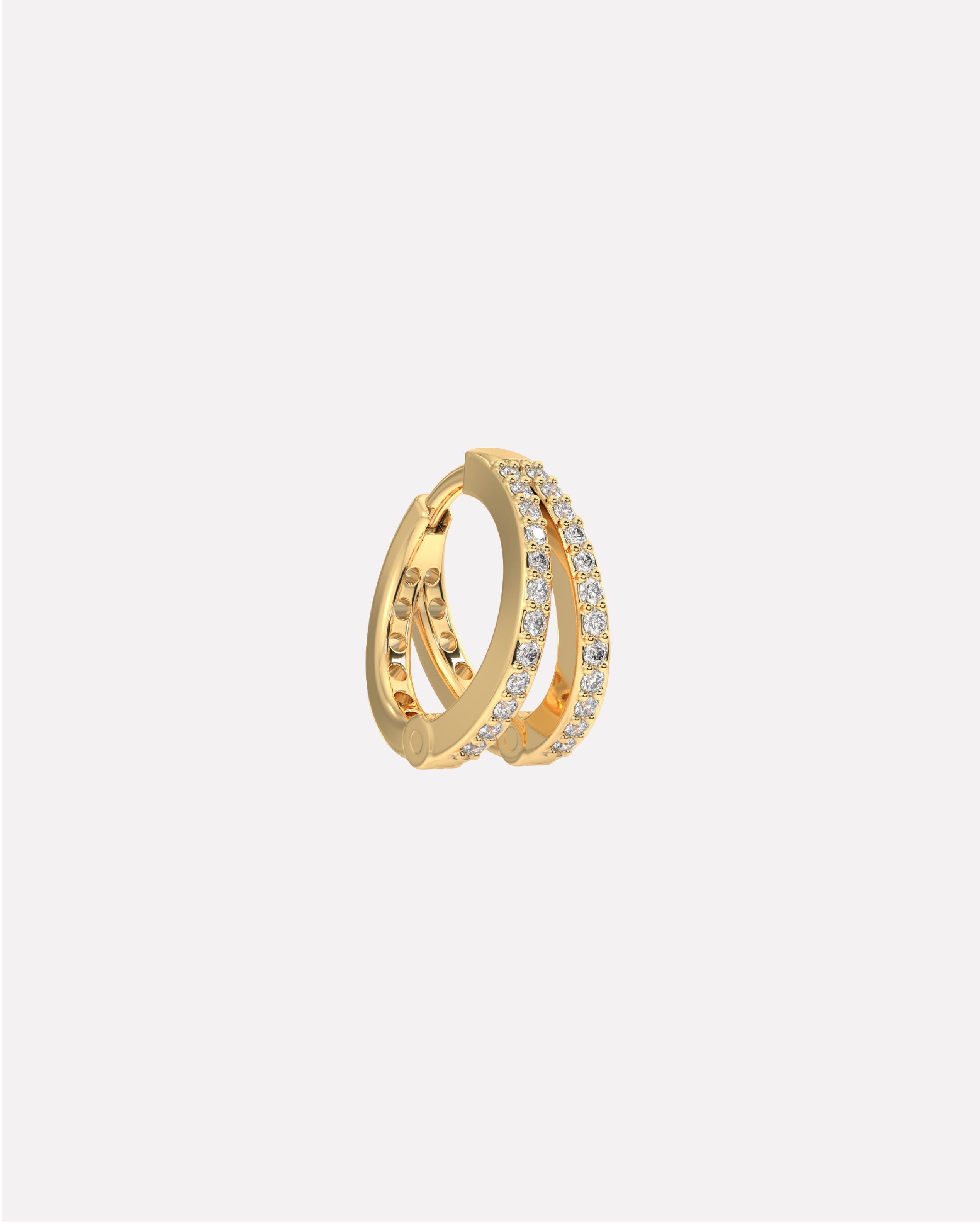 Zirconia Twin Hoops Multiple Sizes Hoop Earrings