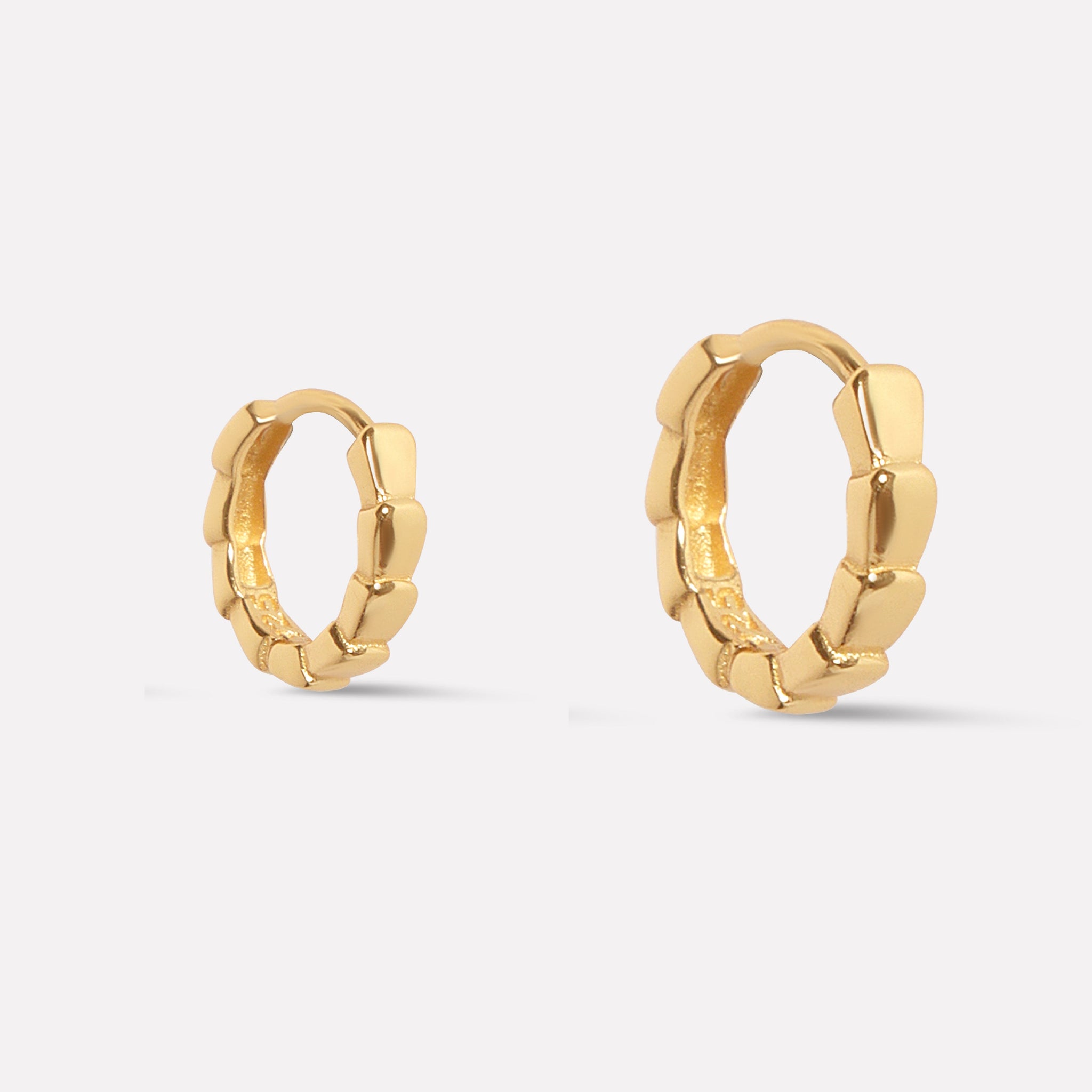 Dotted Plain Hoop Earrings