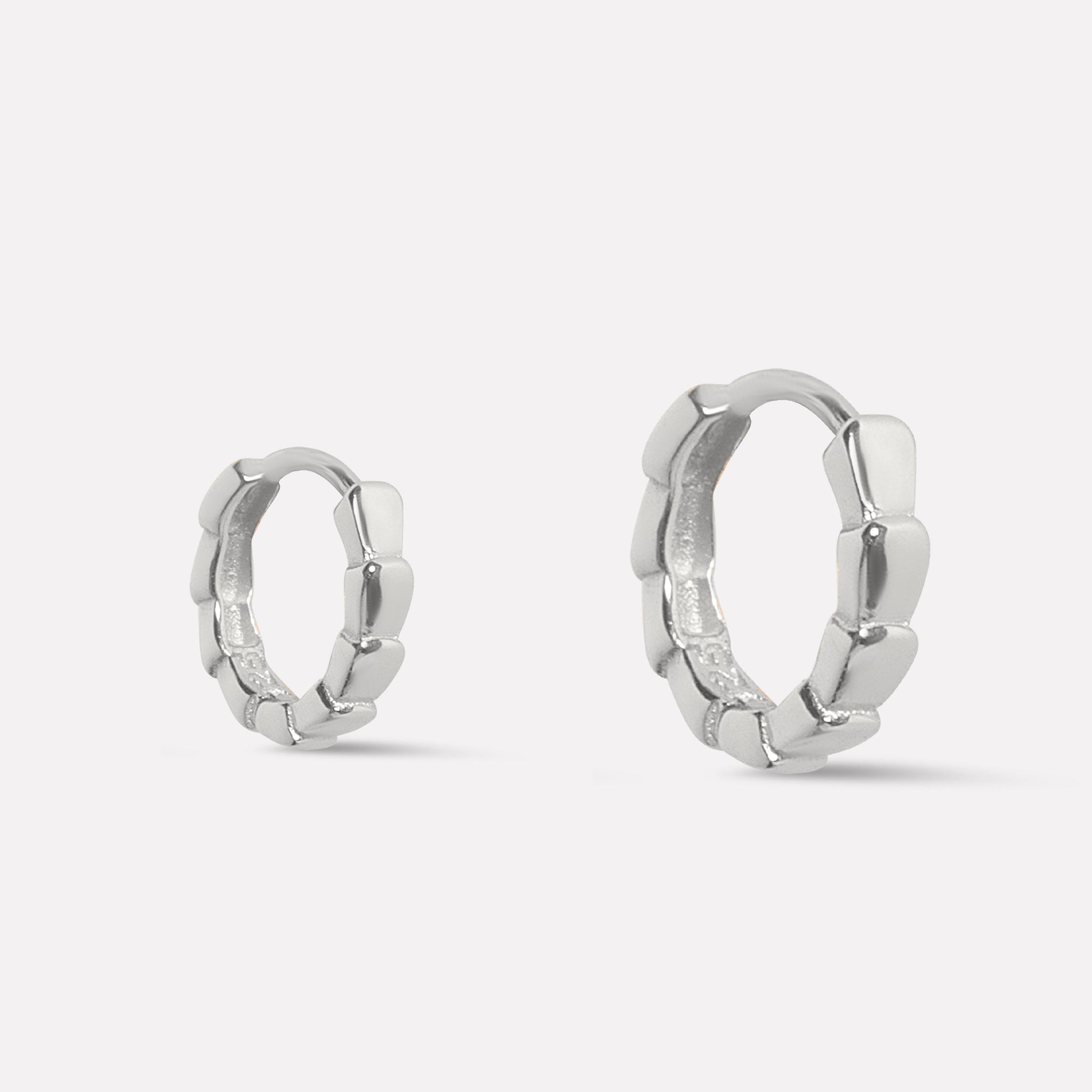 Dotted Plain Hoop Earrings