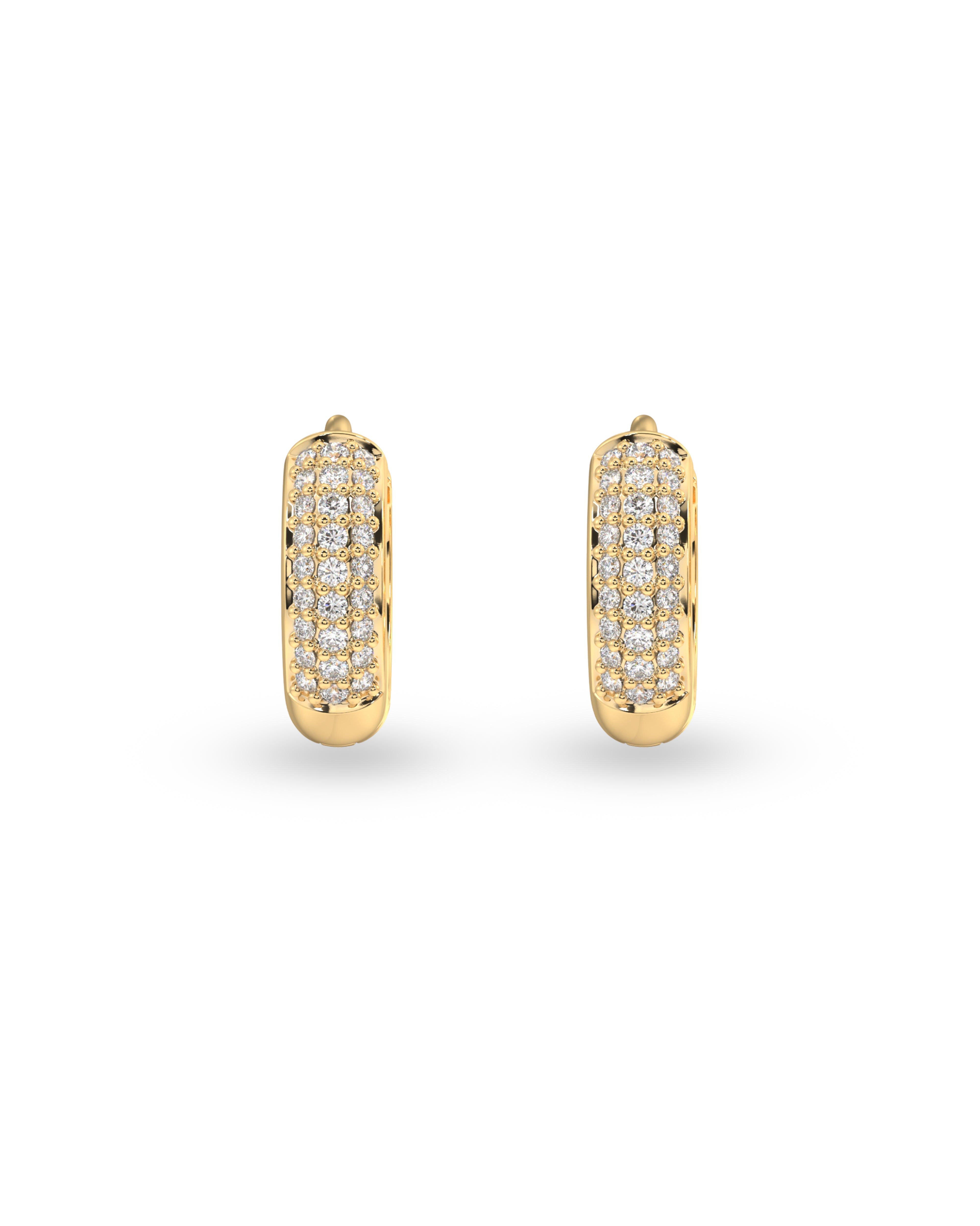 Zirconia Thick Hoops Earrings - 10MM