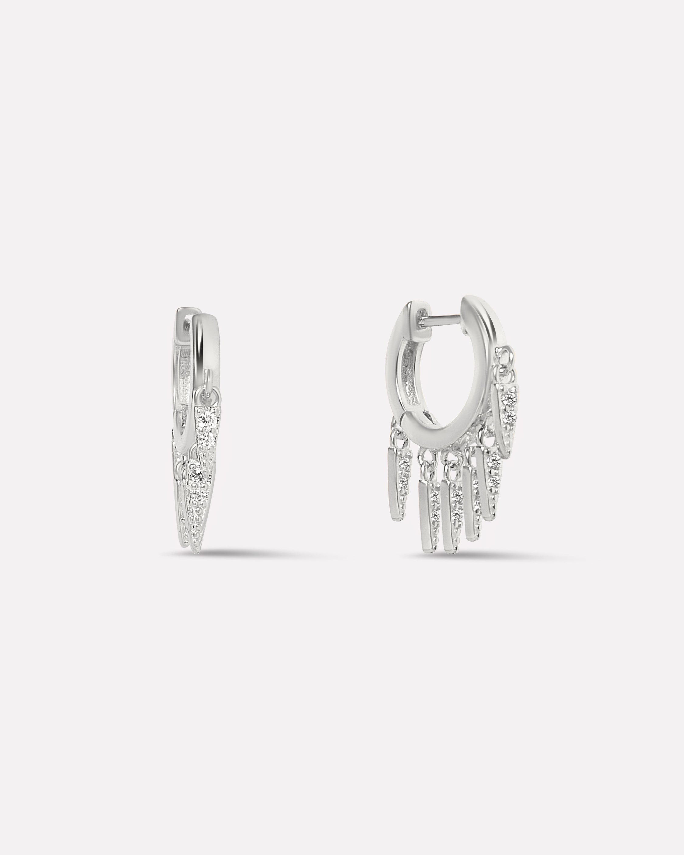 Multi Bar Charm Hoop Earrings
