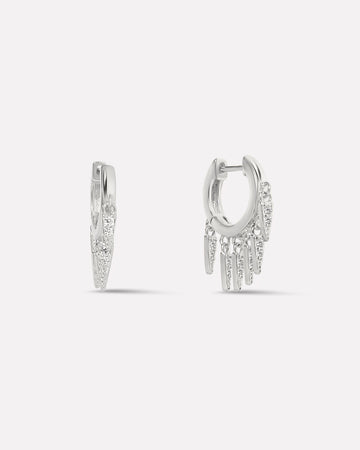 Multi Bar Charm Hoop Earrings