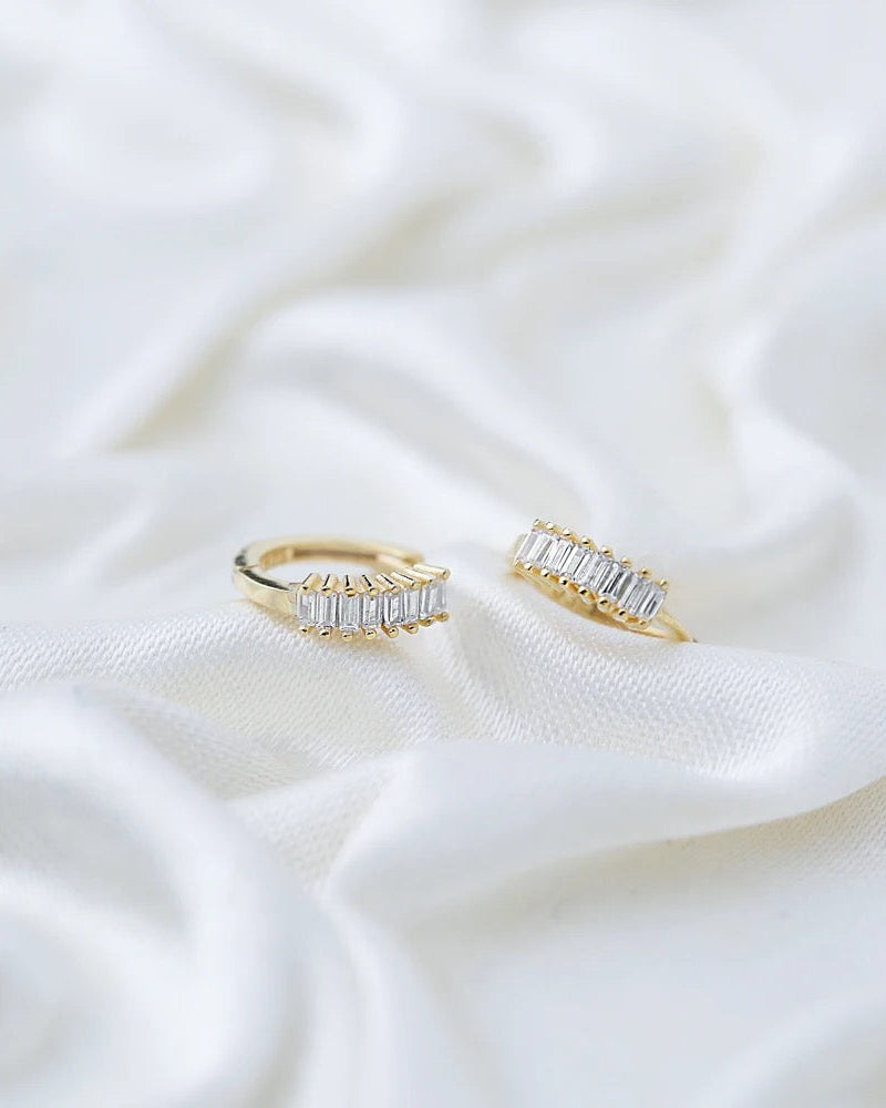 Baguette hoop - 18K Gold Plated