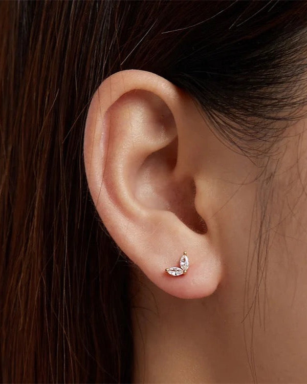 Two petal stud earring